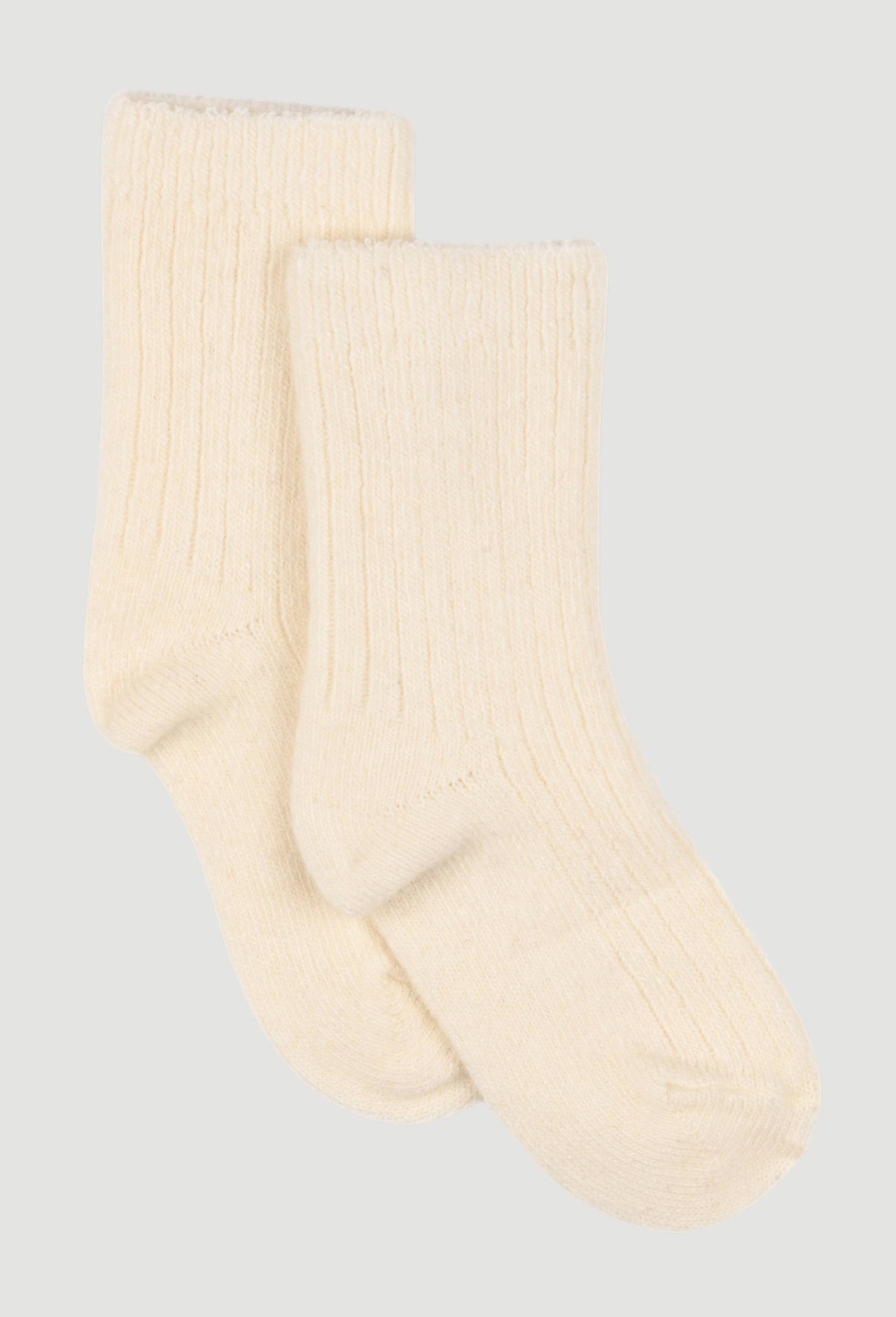 Paire de chaussettes contenant du cachemire et de la laine, Ecru, large image number 0