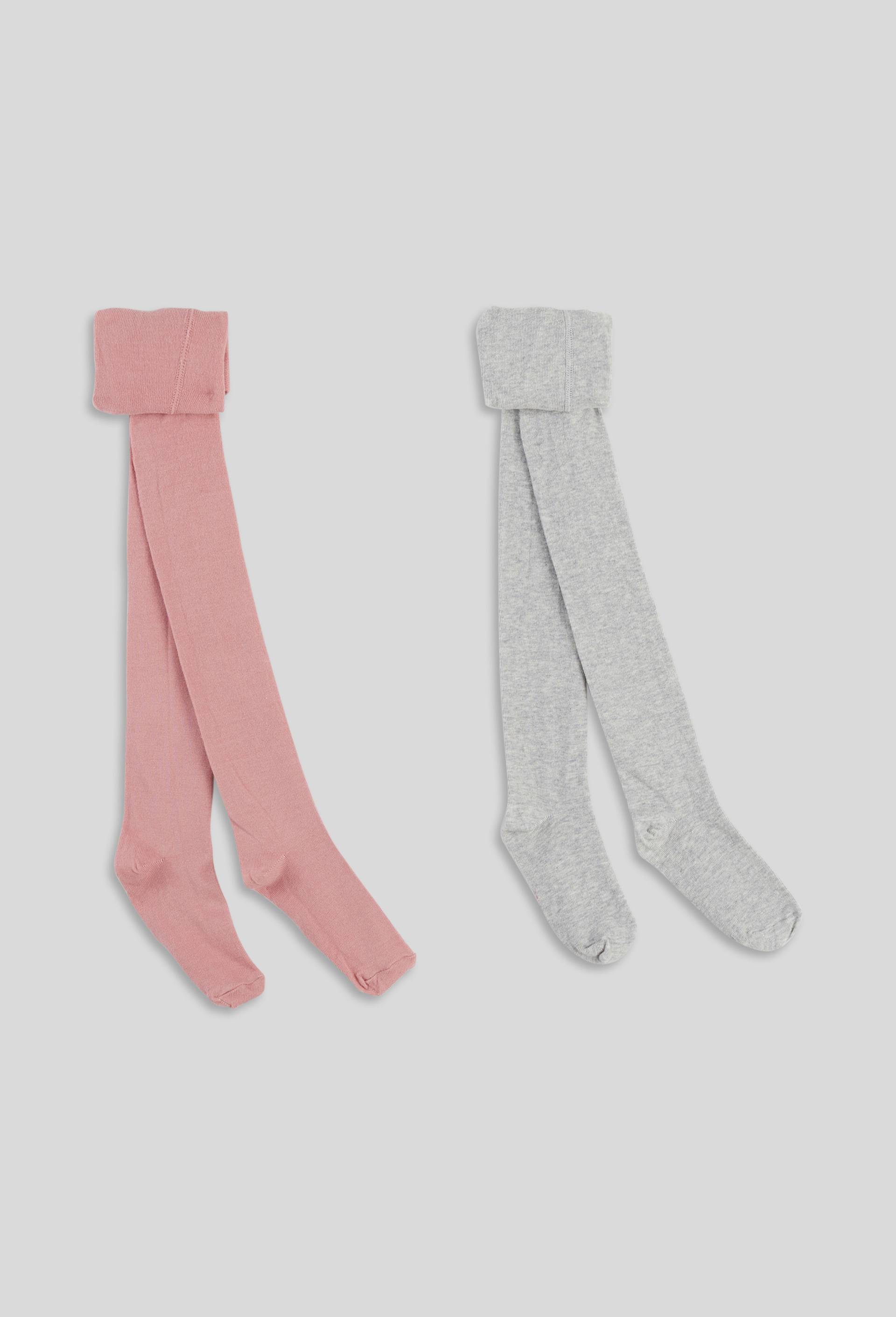 Lot de 2 paires de collants contenant du coton BIO GOTS, Rose fonc&eacute;, swatch image