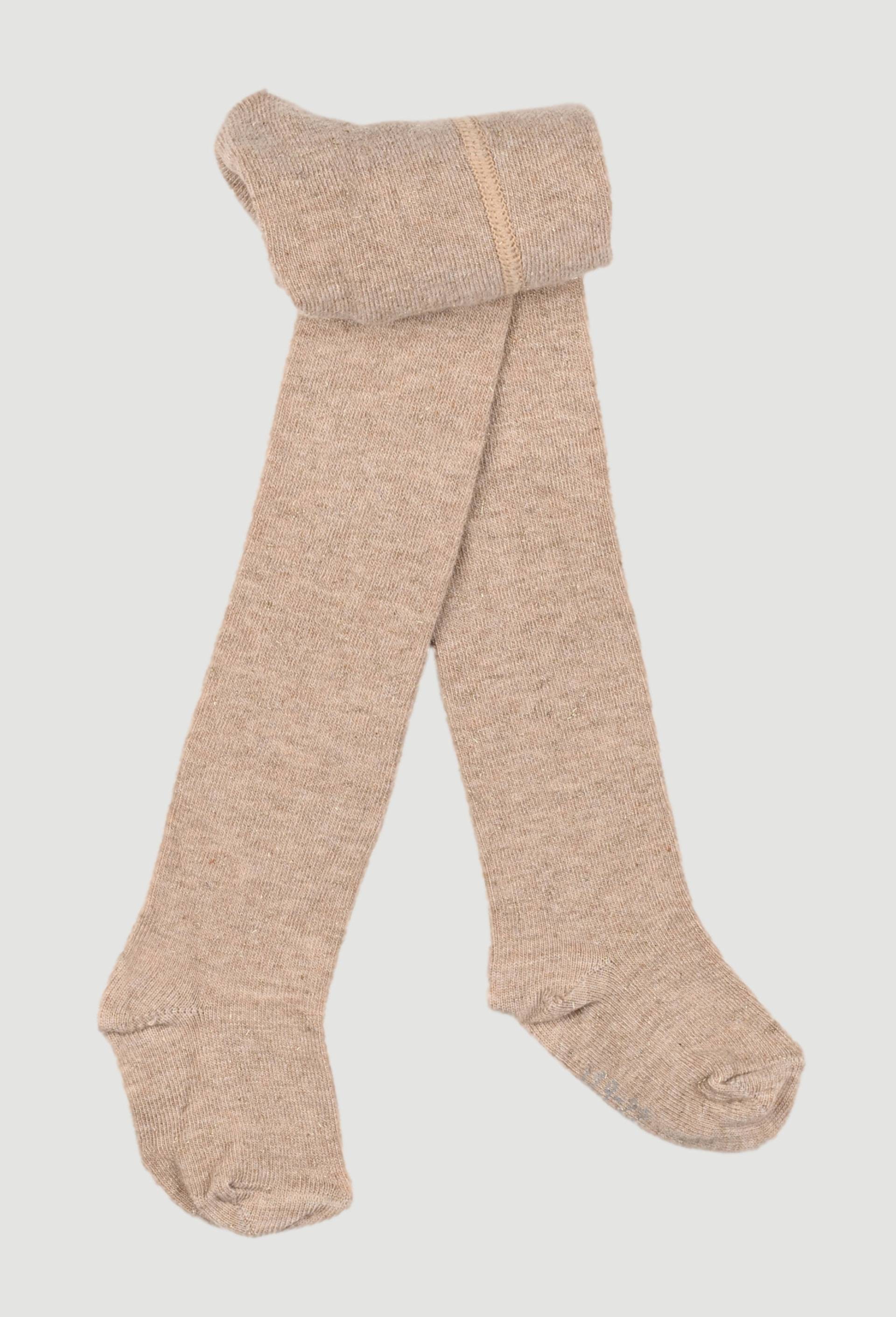 Collant à motifs brillant contenant du coton BIO, Brun clair, swatch image