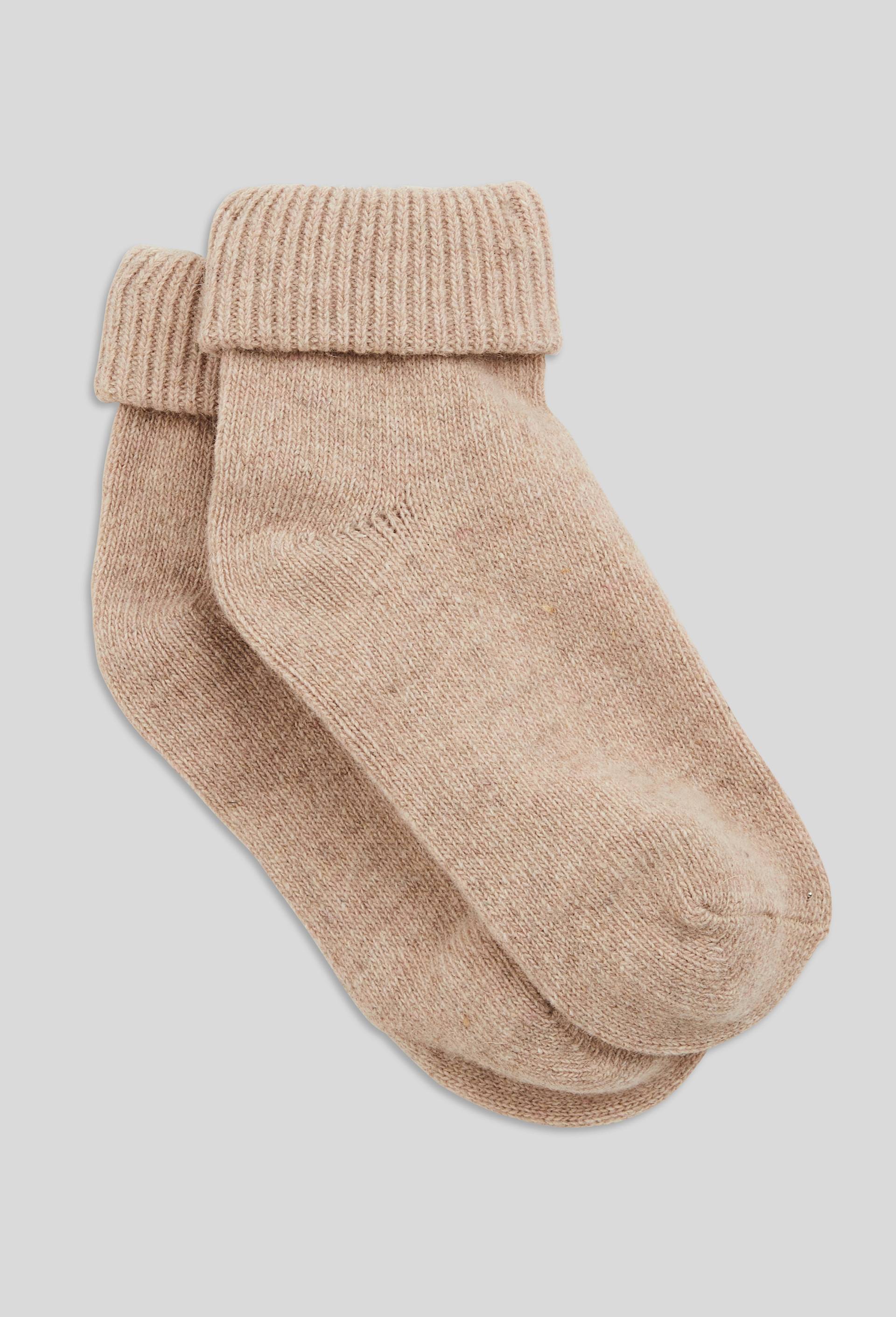 Paire de chaussettes chaudes en laine recyclée, Brun clair, large image number 0.0