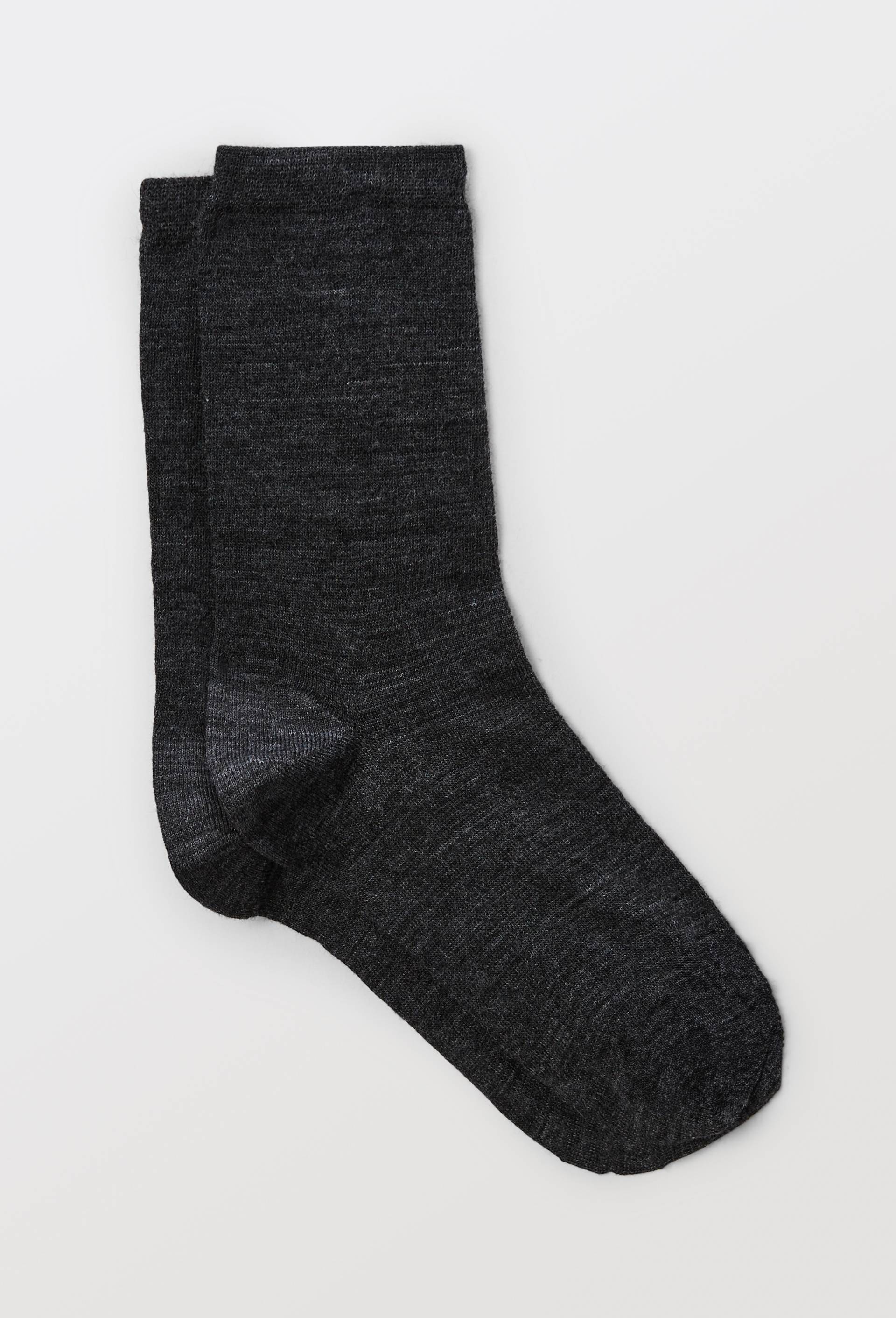 Paire de chaussettes en laine merinos, Gris fonc&eacute;, large image number 0.0