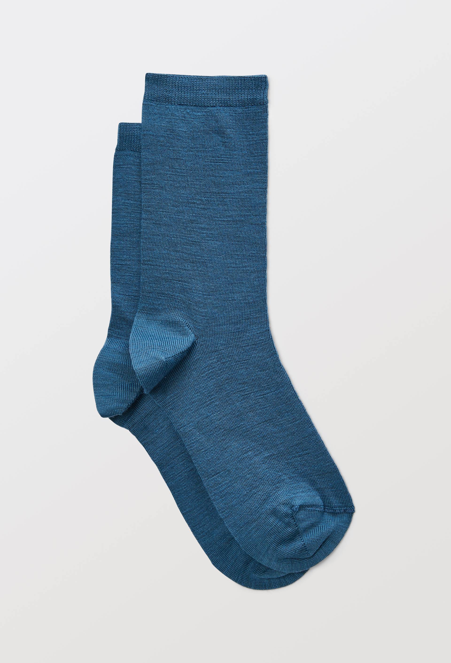 Paire de chaussettes en laine merinos, Bleu, swatch image