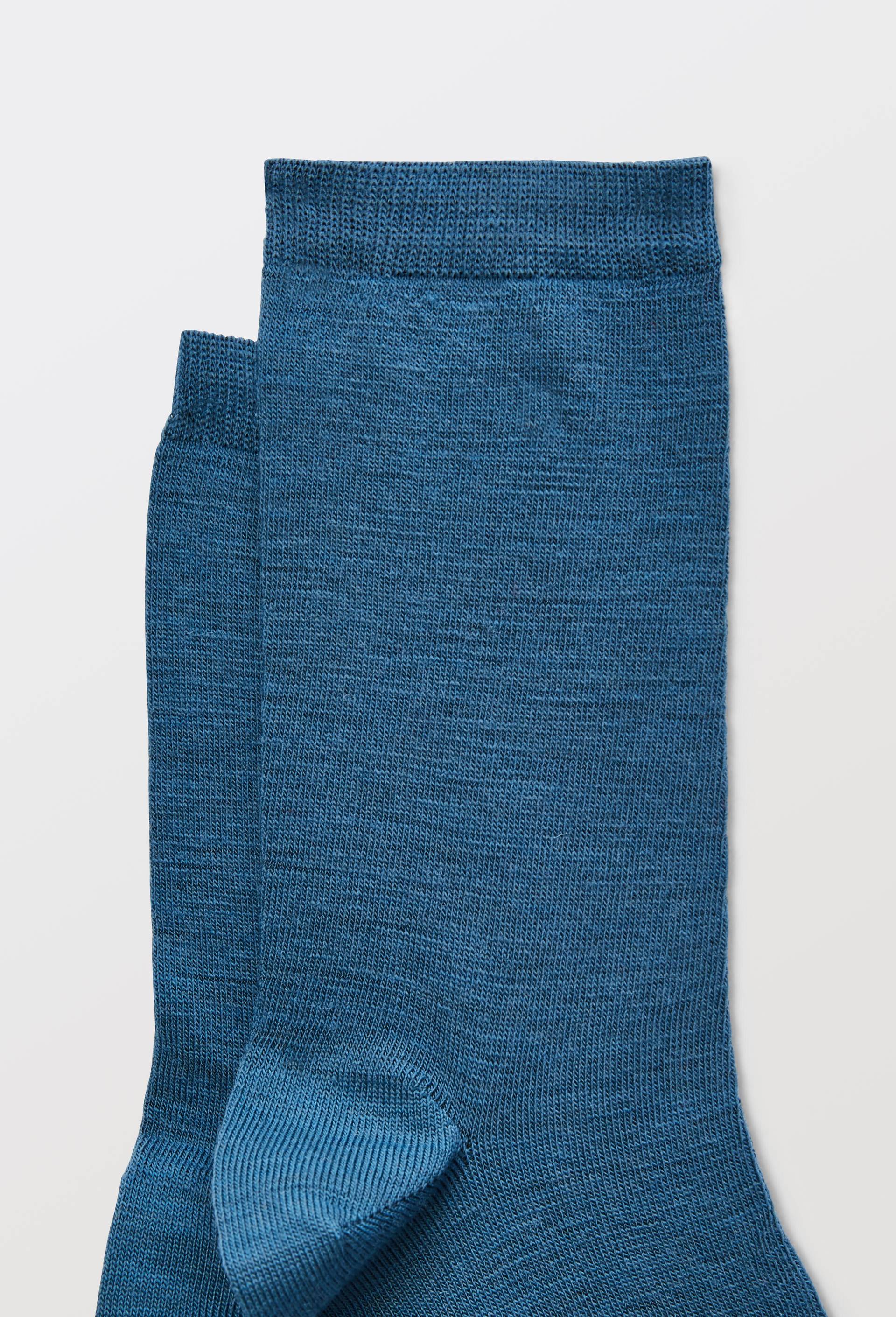 Paire de chaussettes en laine merinos, Bleu, large image number 2.0