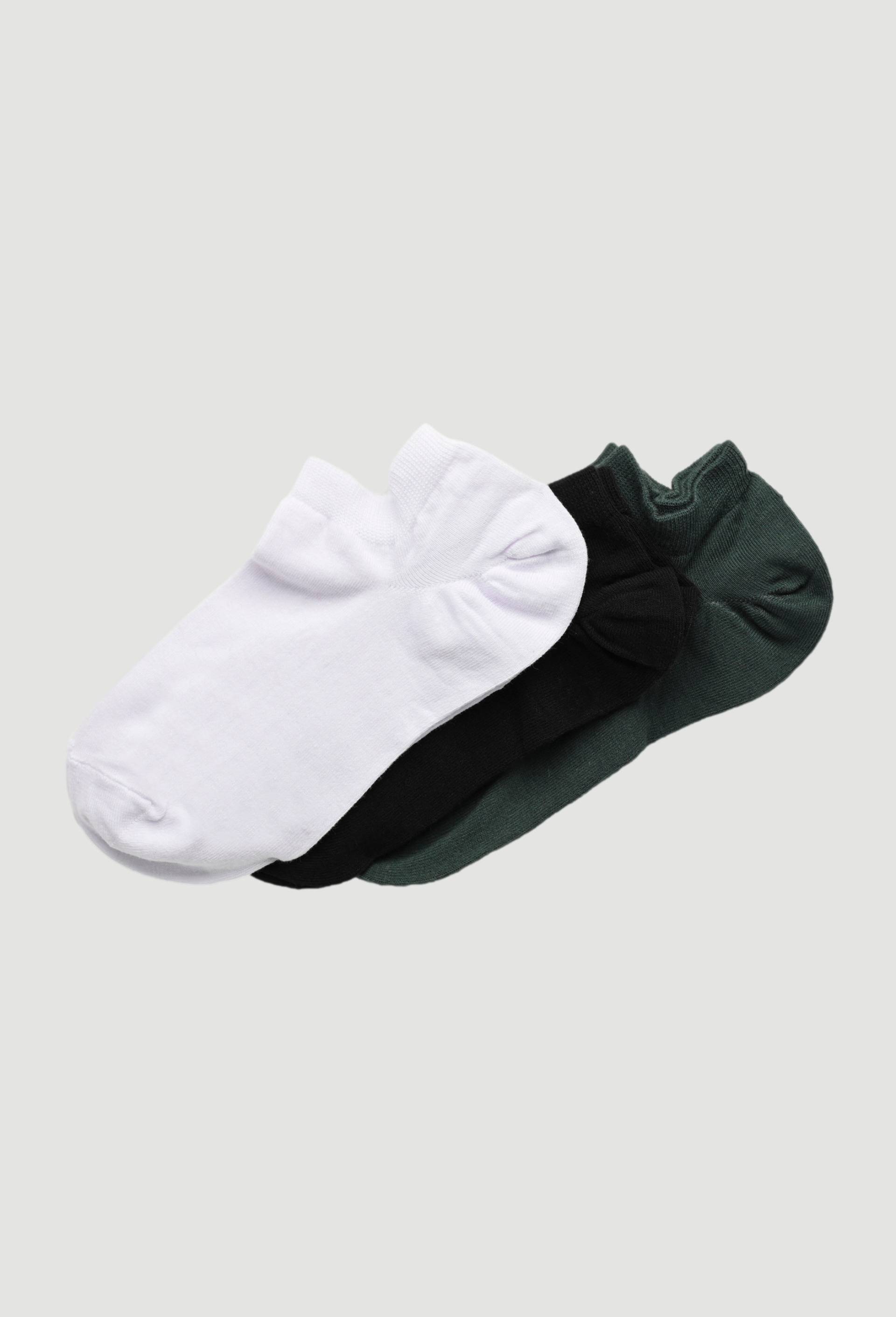 Lot de 3 paires de mini-socquettes en coton, Vert foncé, large image number 1