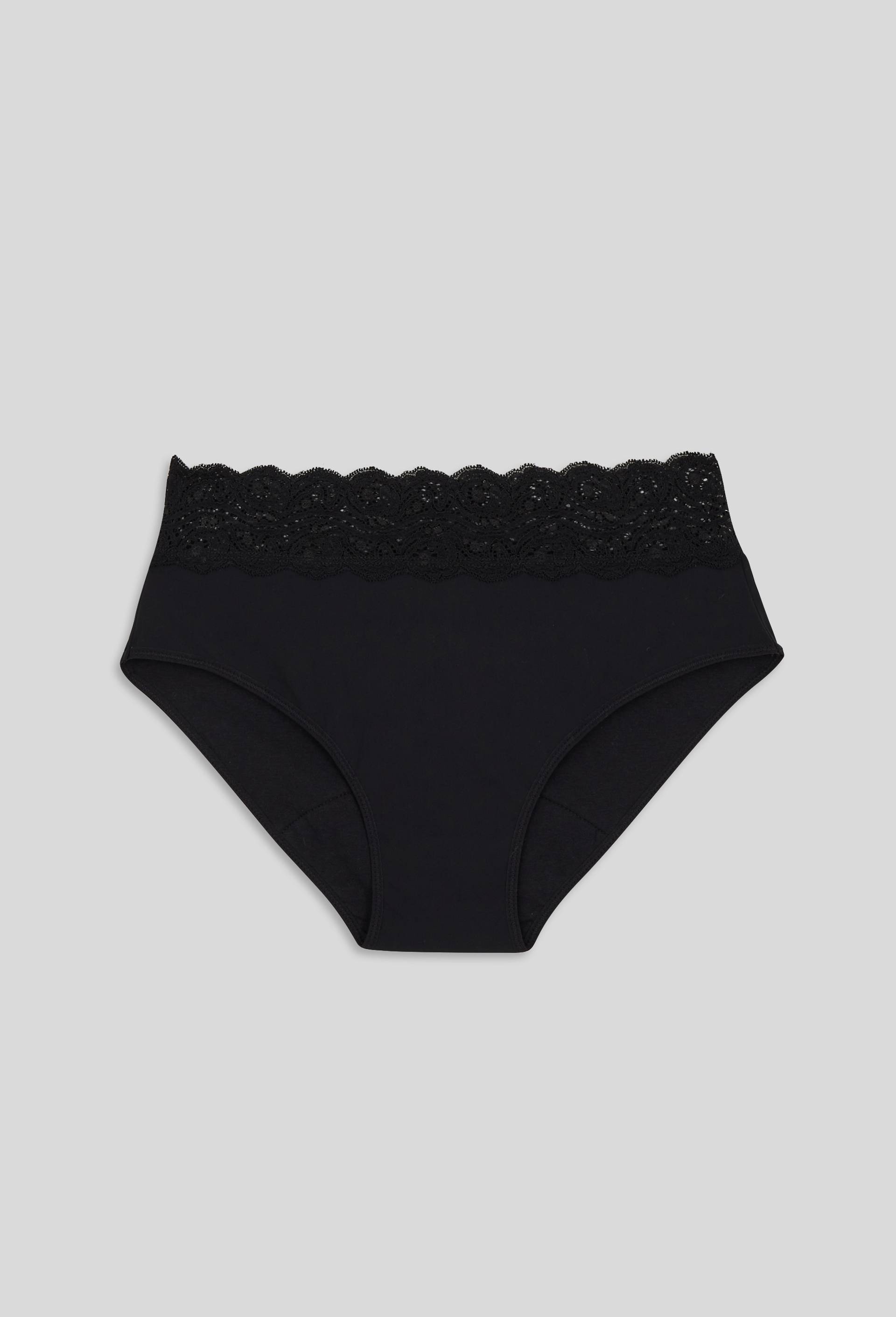 Culotte menstruelle flux abondant en coton Rejanne, certifi&eacute; OEKO-TEX, Noir, large image number 0
