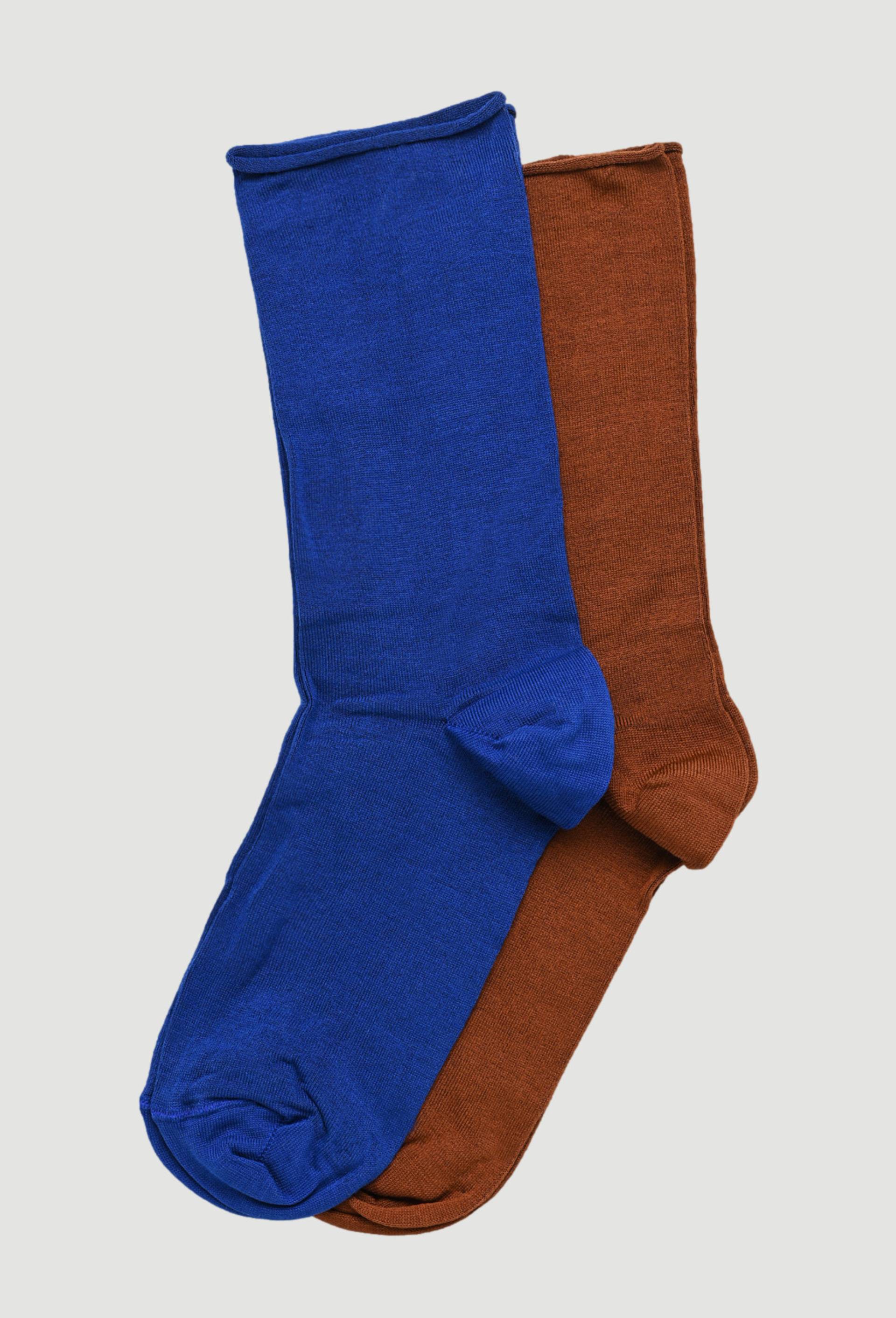 Lot de 2 paires de chaussettes en fil d'&eacute;cosse, Brun, large image number 0