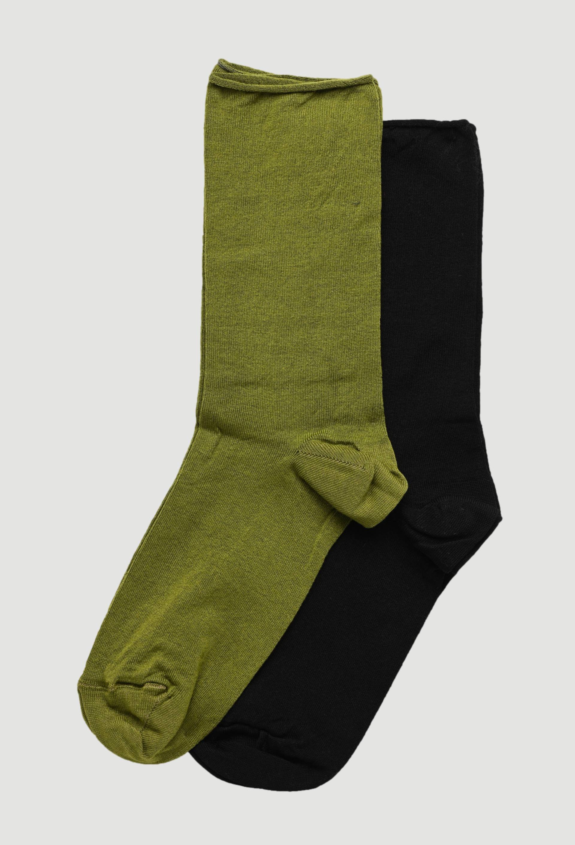 Lot de 2 paires de chaussettes en fil d'&eacute;cosse, Vert fonc&eacute;, large image number 0