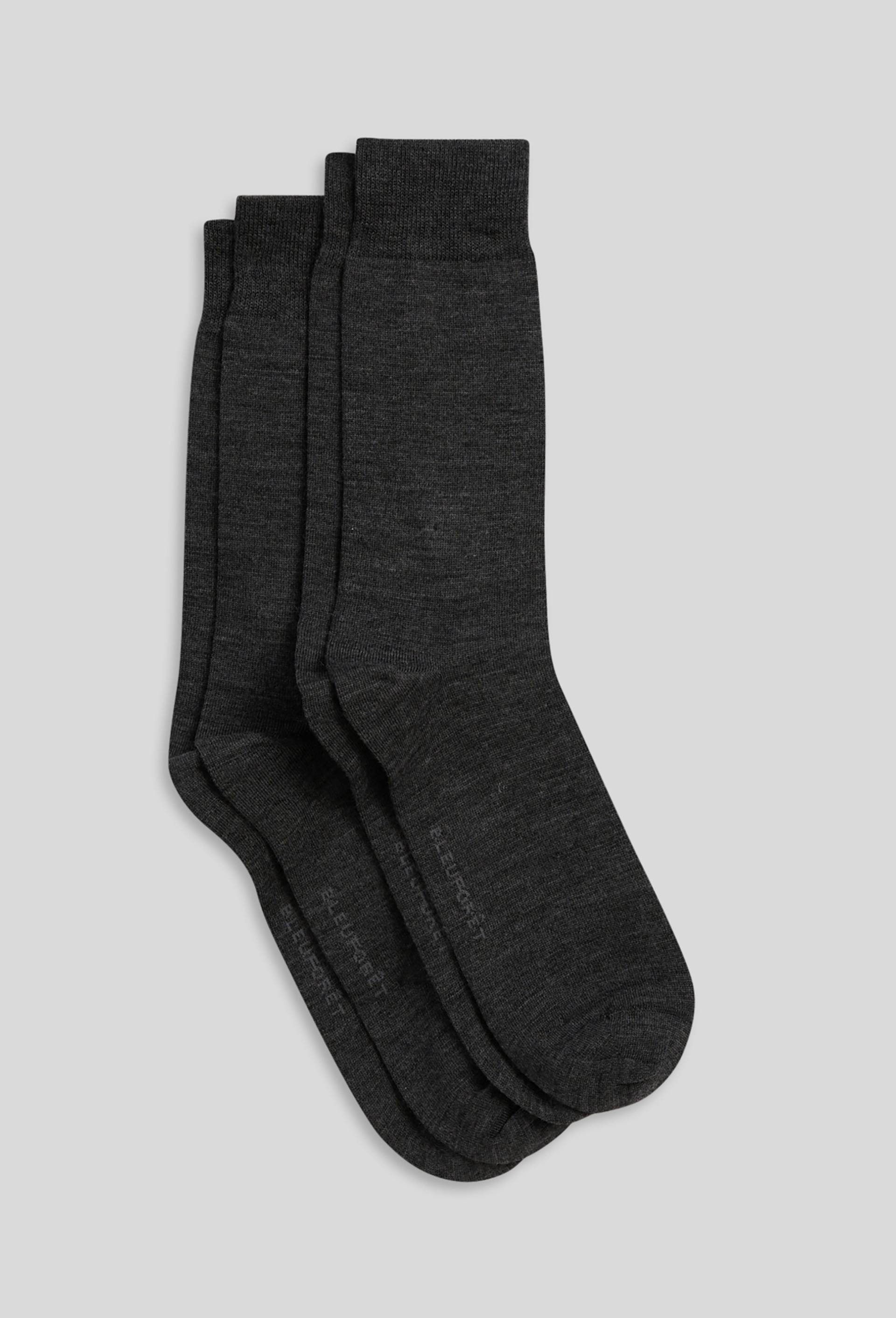 Lot de 2 paires de chaussettes en laine merinos Bleuforêt, Anthracite, large image number 0.0