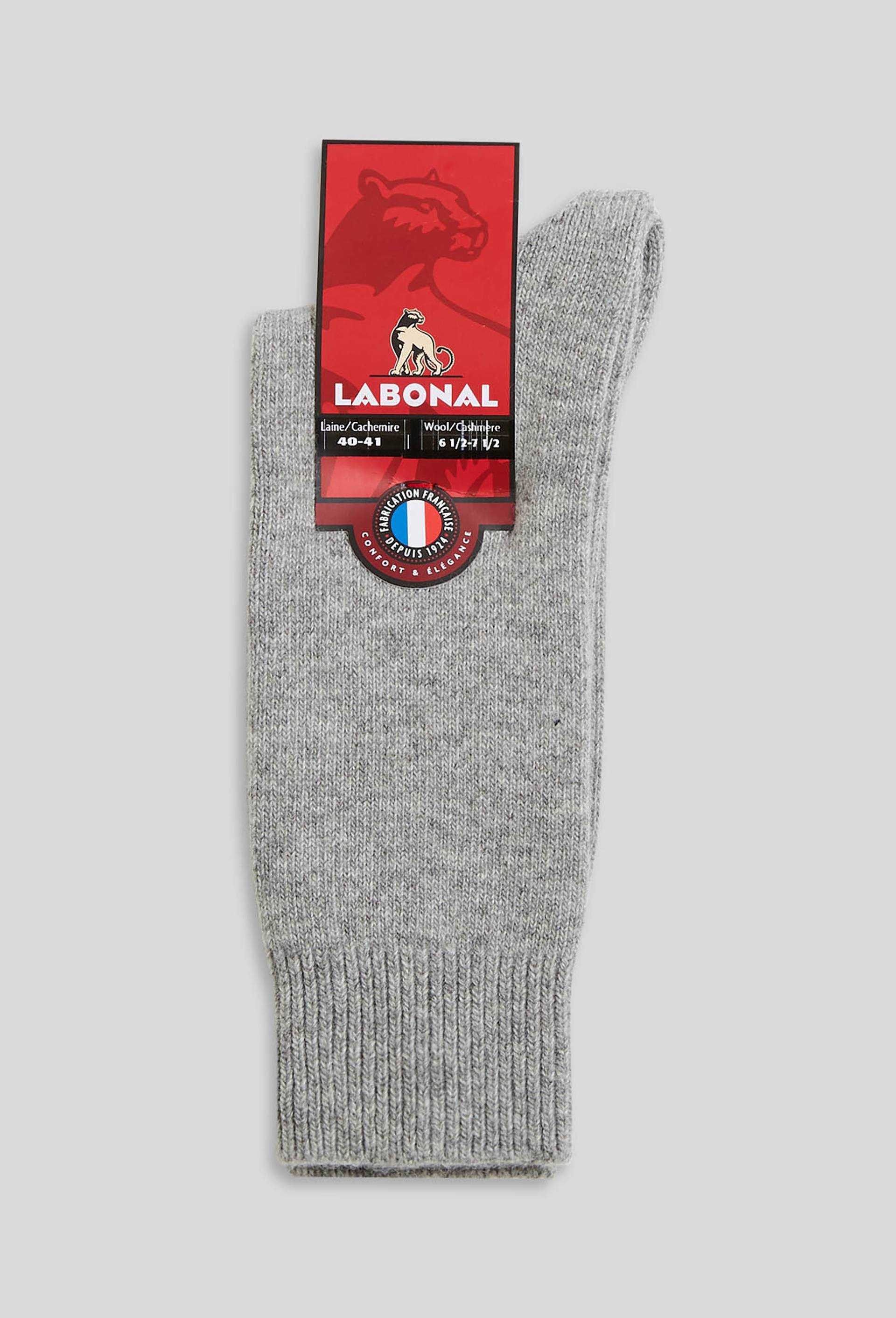 Paire de chaussette en laine et contenant du cachemire Labonal, Gris, large image number 0