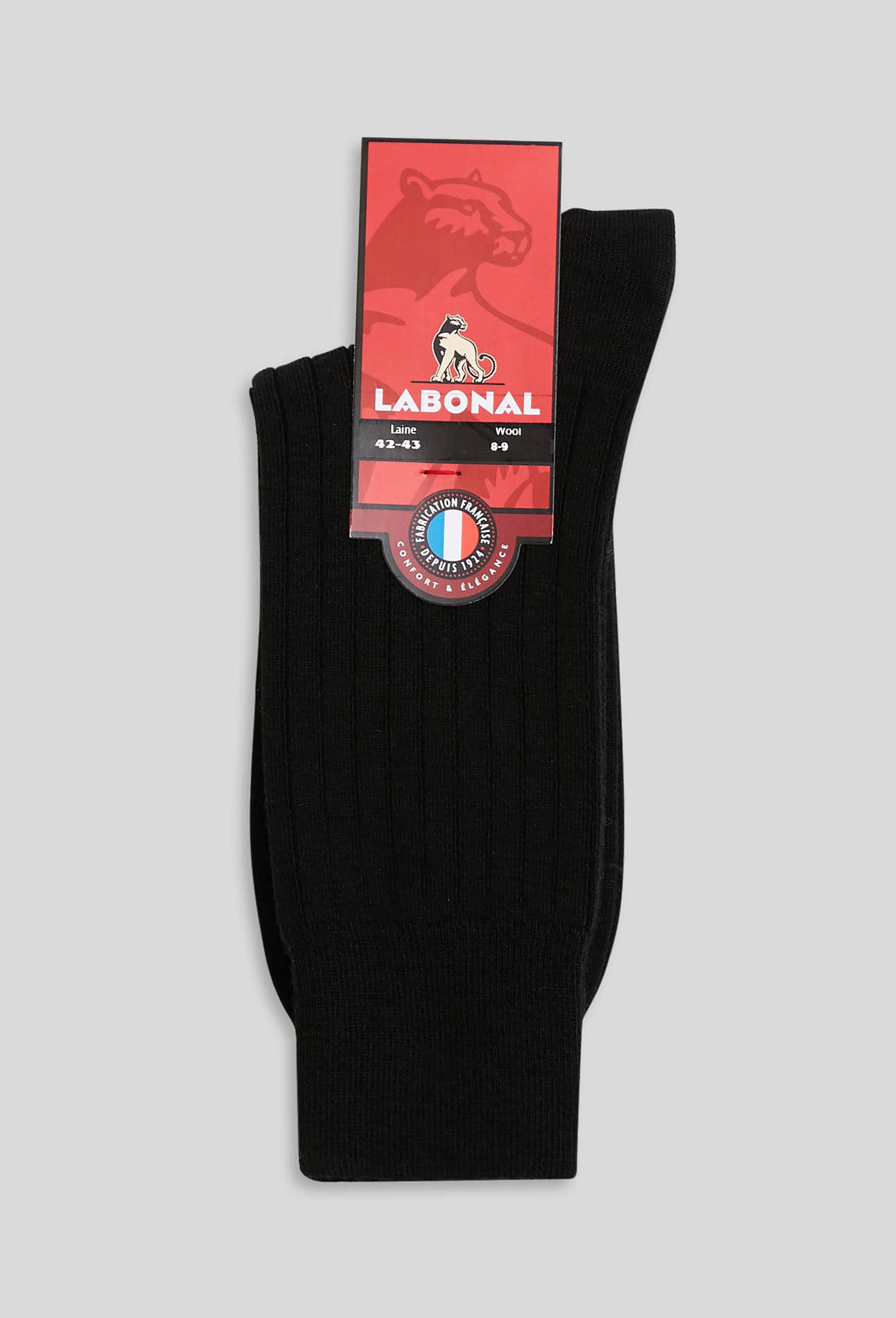 Paire de chaussettes en laine Labonal, Noir, large image number 0