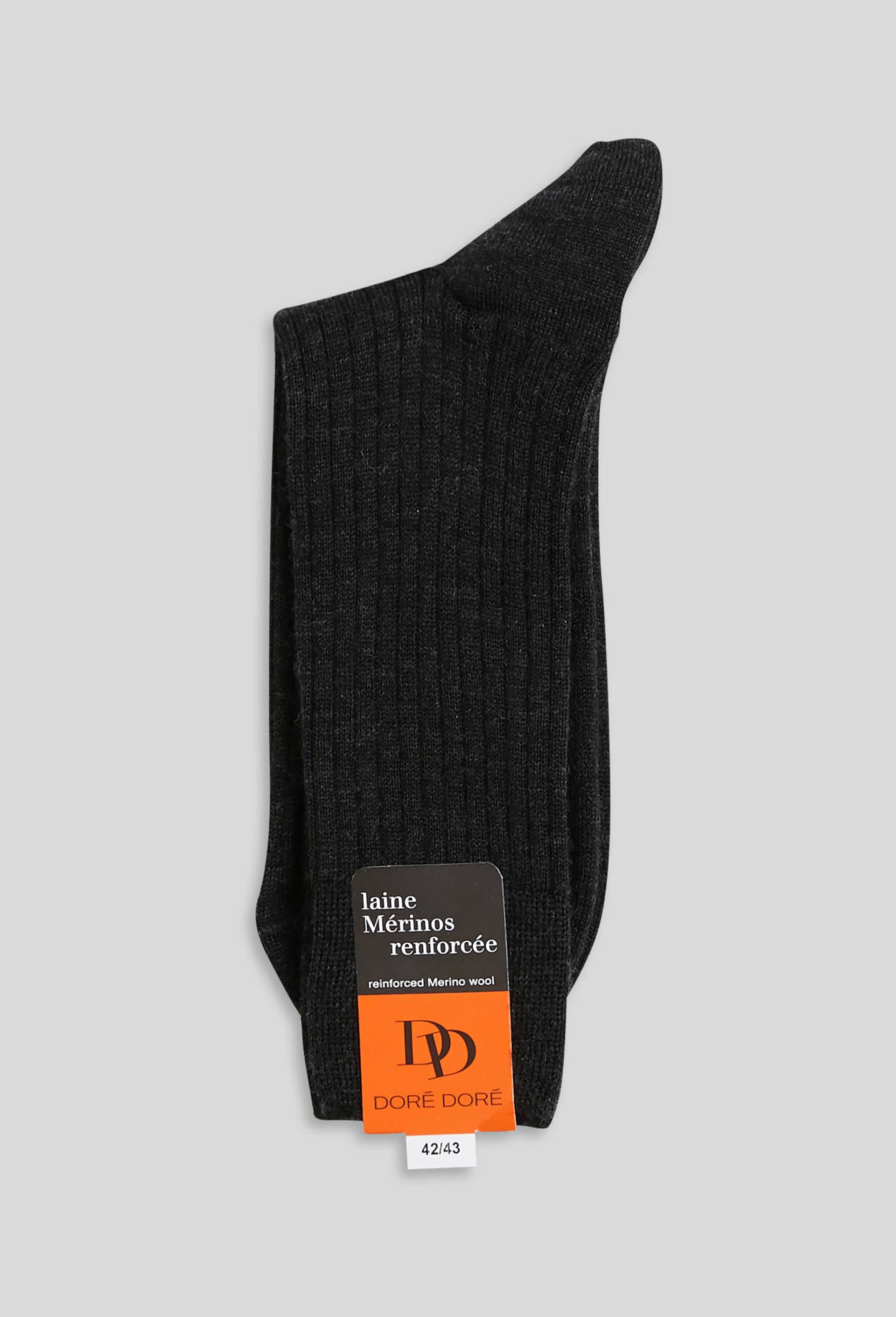 Paire de chaussettes c&ocirc;tel&eacute; en laine Dor&eacute; Dor&eacute;, Gris fonc&eacute;, large image number 0