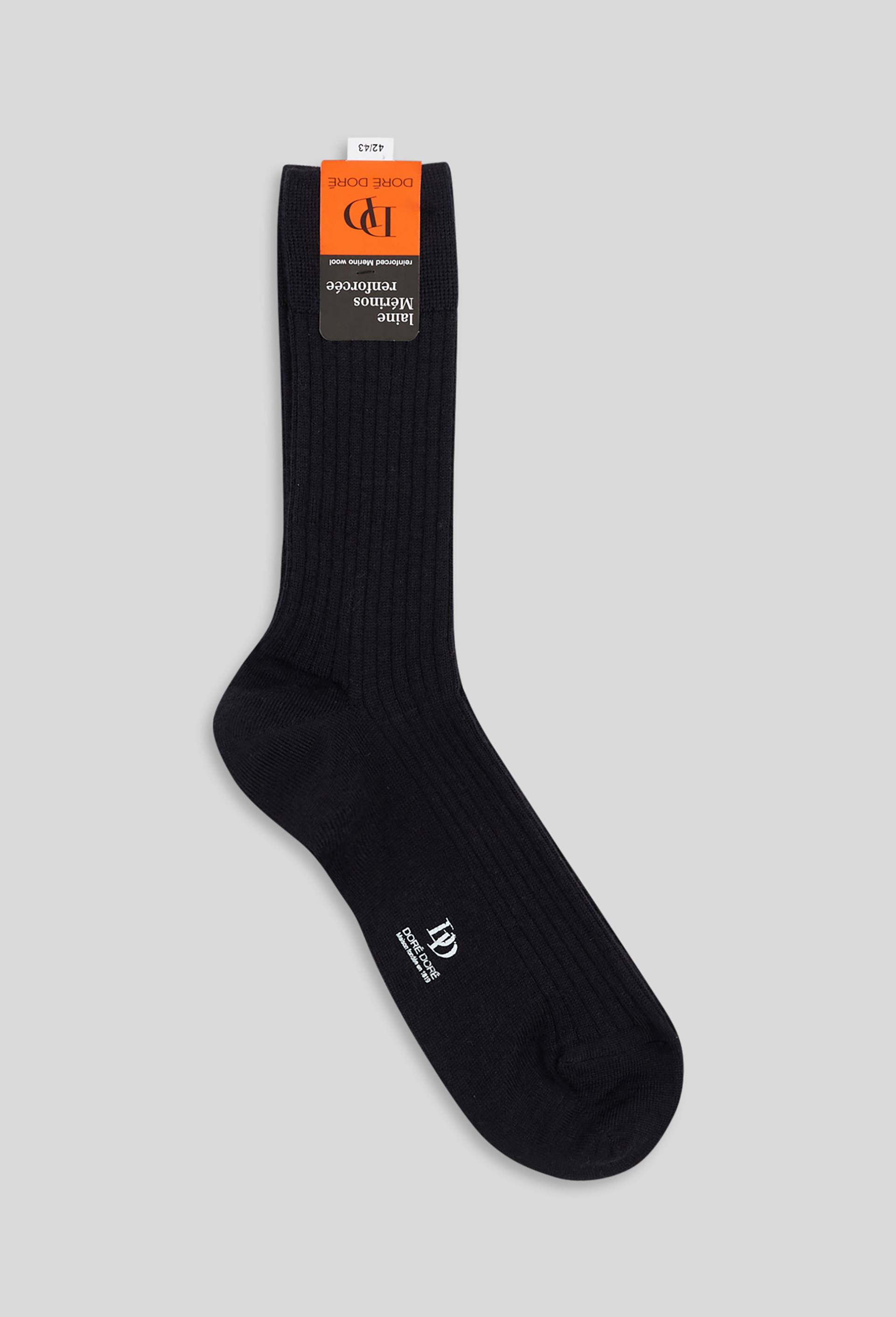 Paire de chaussettes côtelé en laine Doré Doré, Bleu foncé, swatch image
