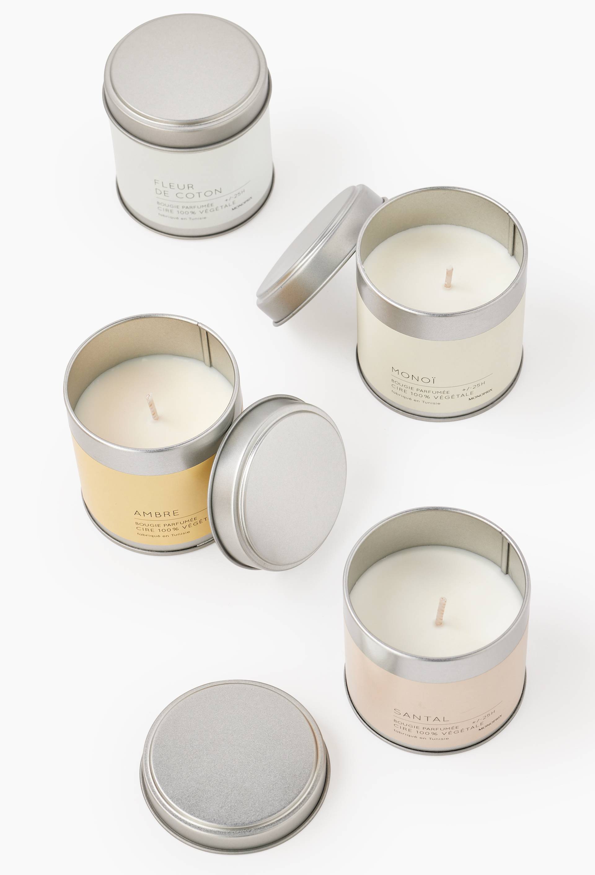 Bougie pot métal santal, , large image number 1