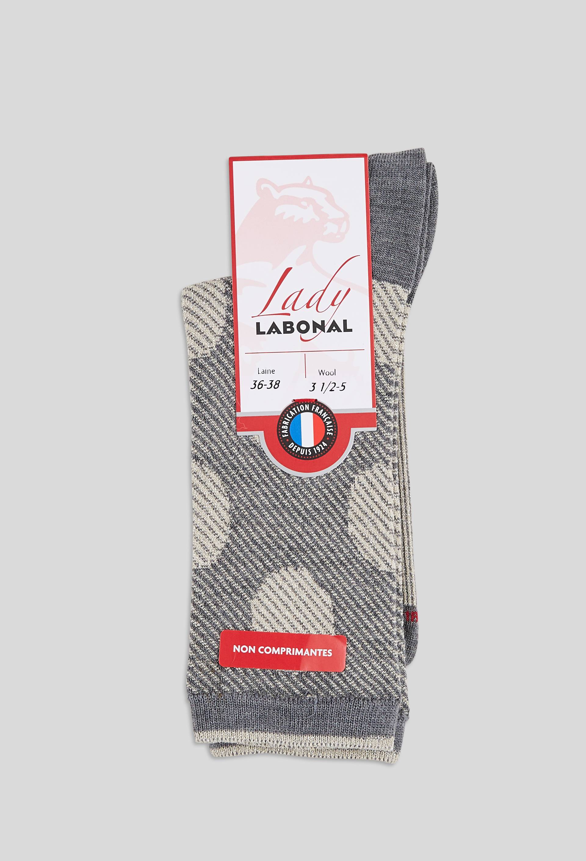 Paire de chaussette @ pois lurex en coton - LABONAL - Modalova