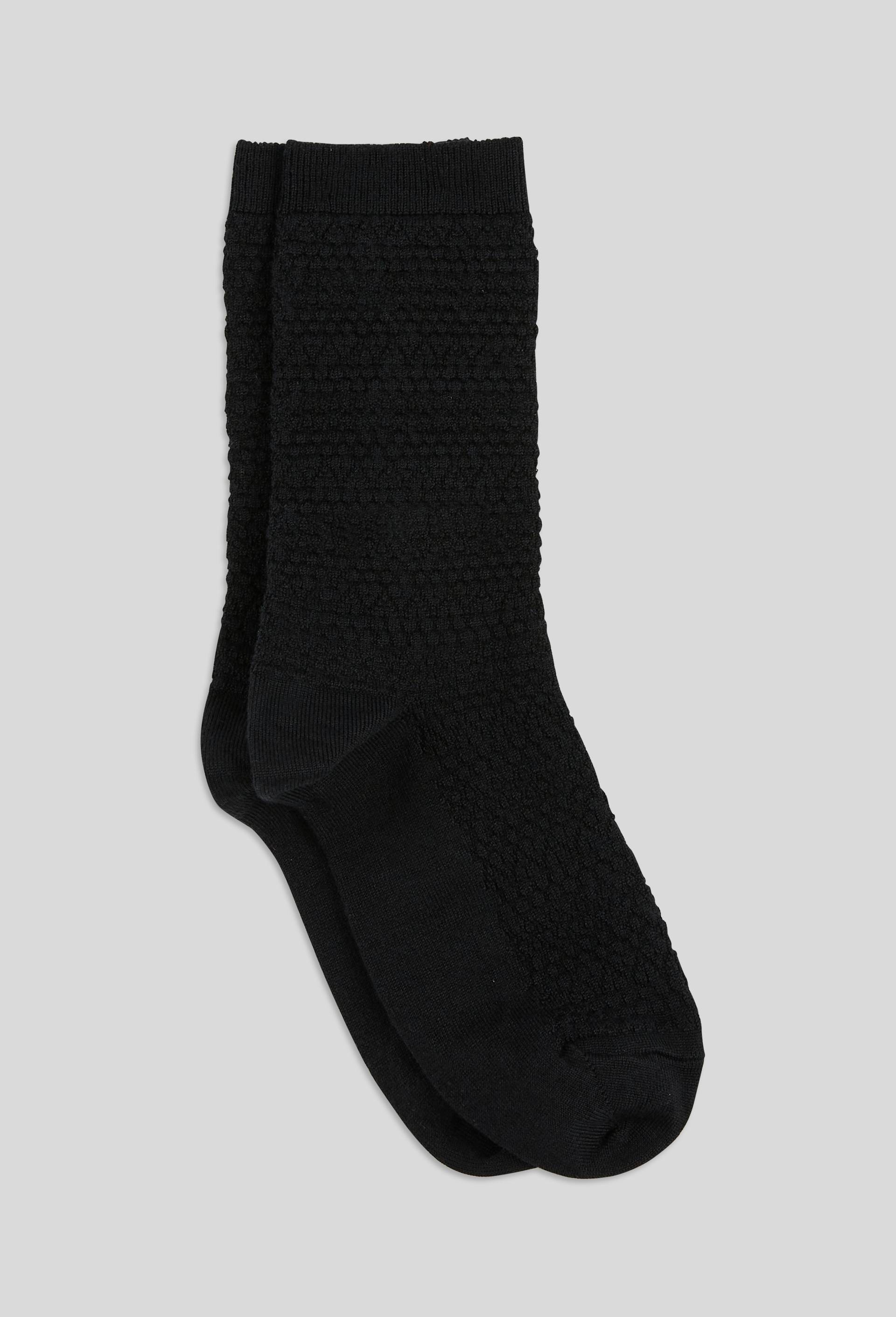 Paire de chaussettes en laine et soie Labonal, Noir, large image number 1