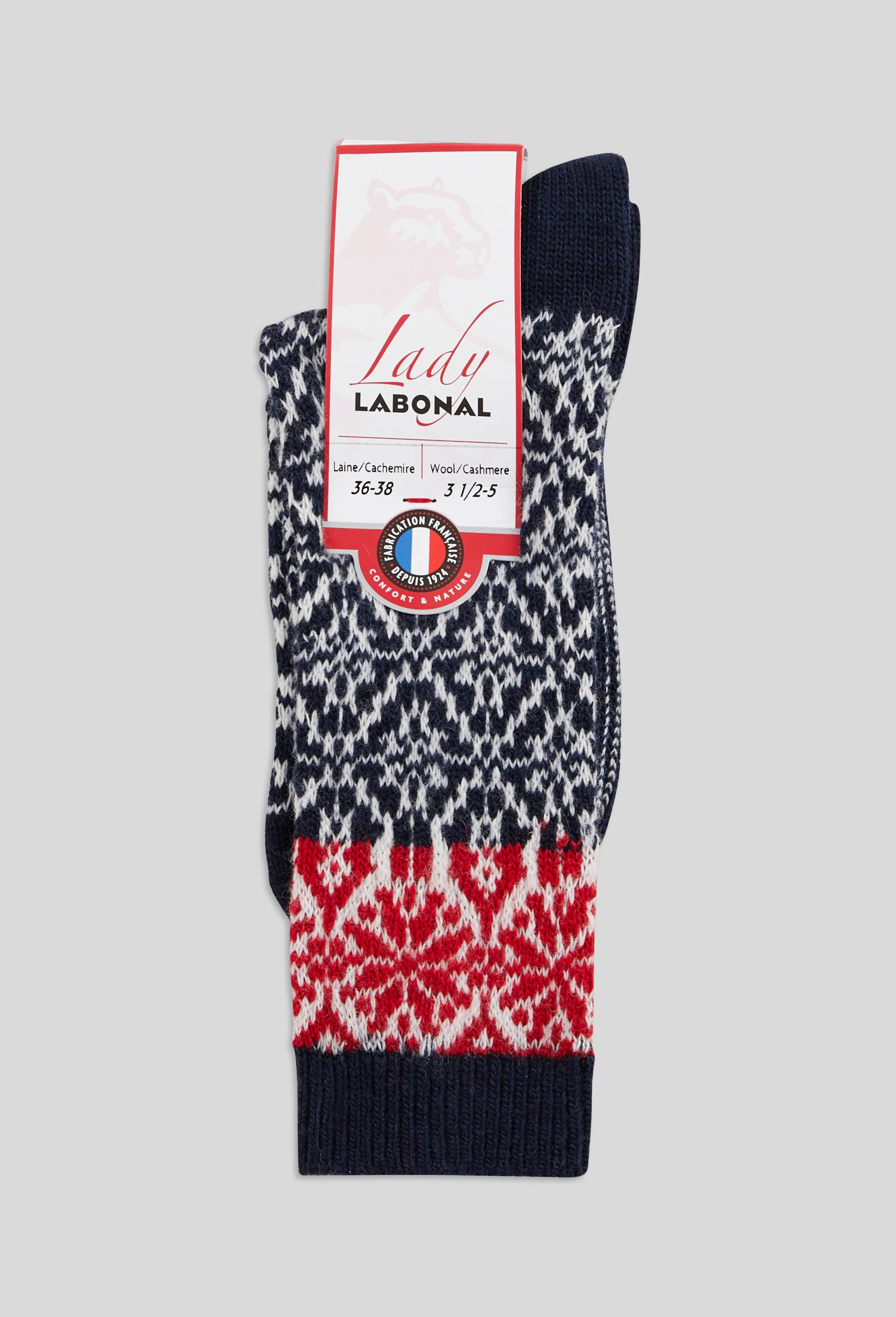 Paire de chaussettes @ carreaux en laine - LABONAL - Modalova