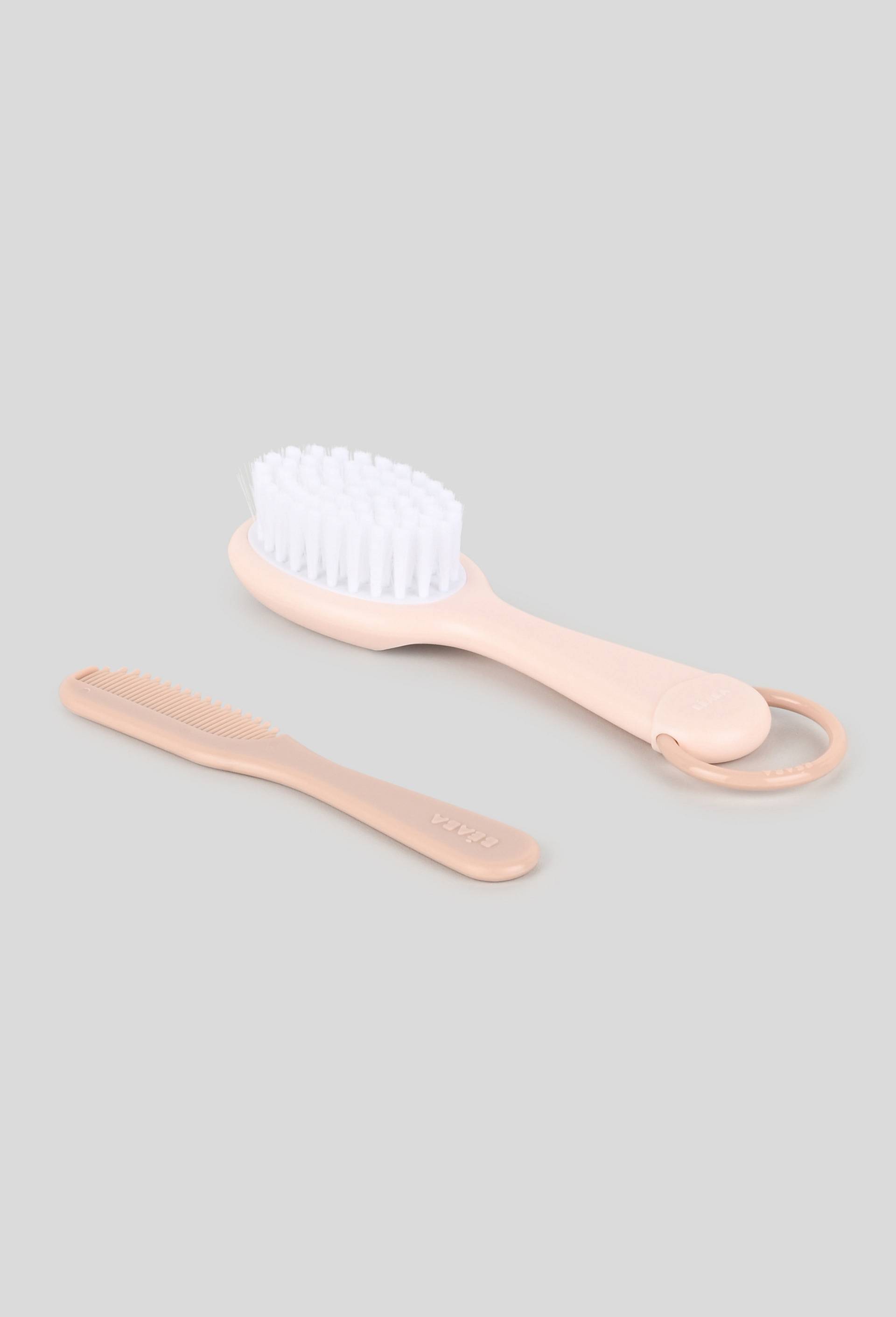 Set pour bébé brosse et peigne, Ecru, large image number 0