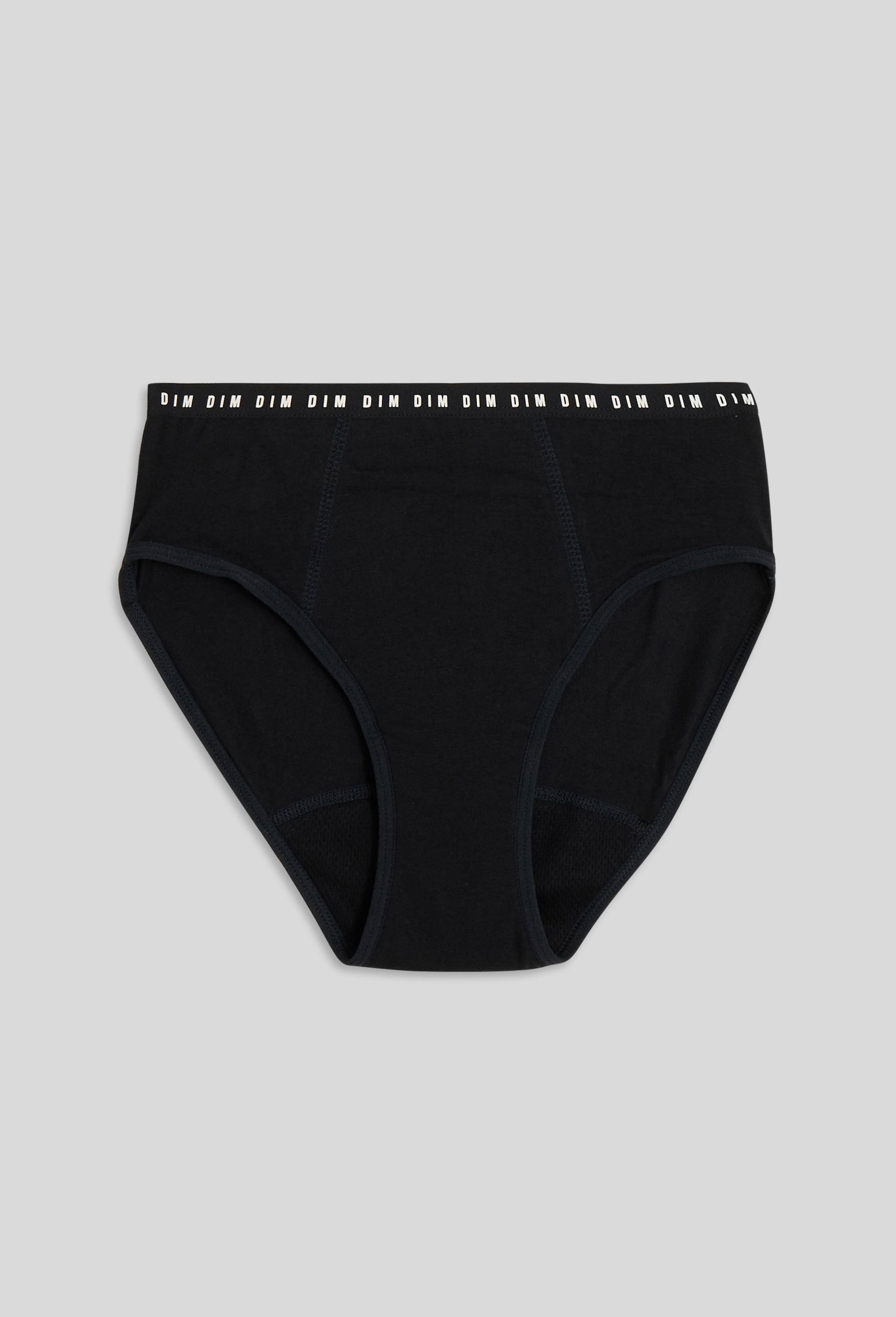 Culotte menstruelle flux moyen en coton BIO, DIM protect, Noir, large image number 0