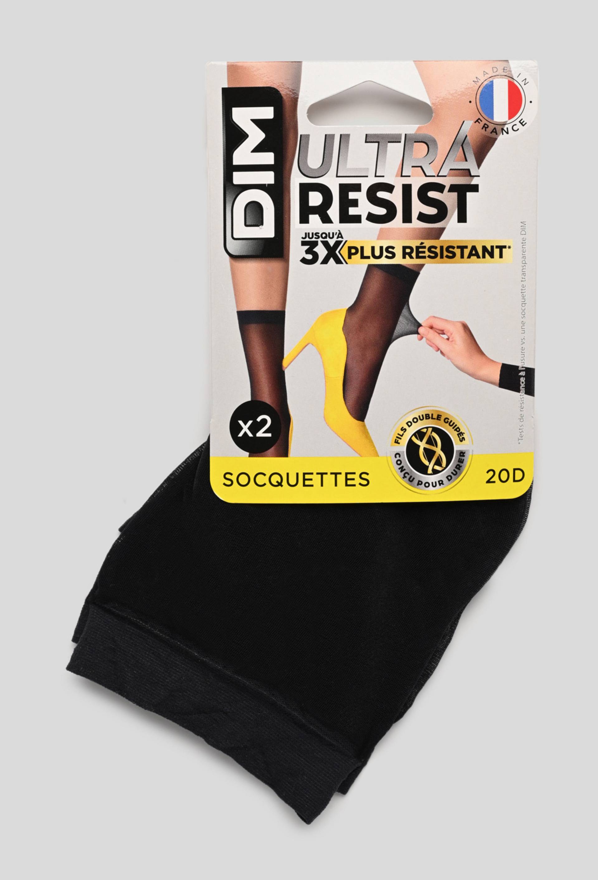 Lot de 2 paires de socquettes voile ULTRA RESIST DIM, certifi&eacute; OEKO-TEX, Noir, large image number 0.0