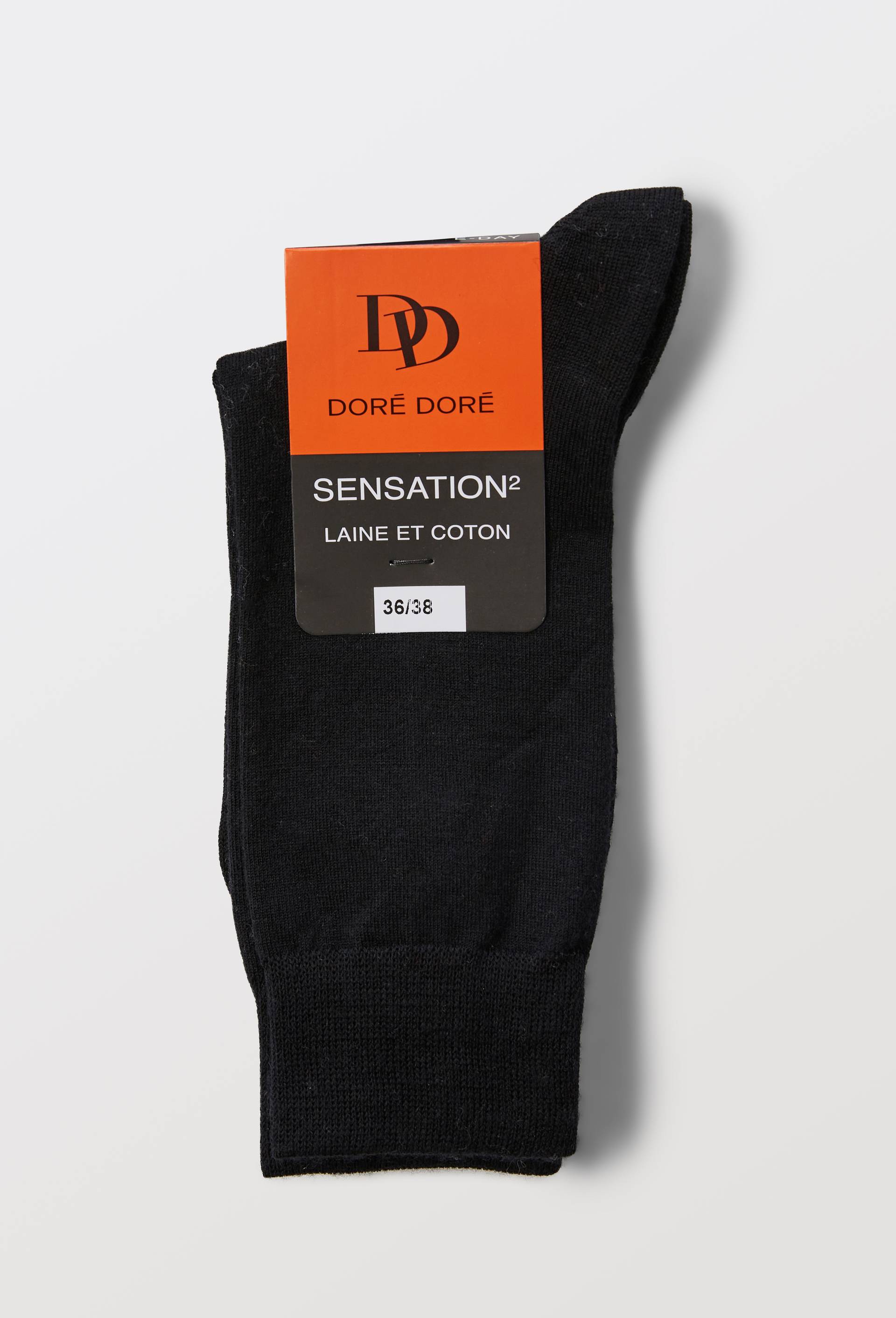 Paire de chaussettes contenant de la laine Dor&eacute; Dor&eacute;, Noir, large image number 2.0