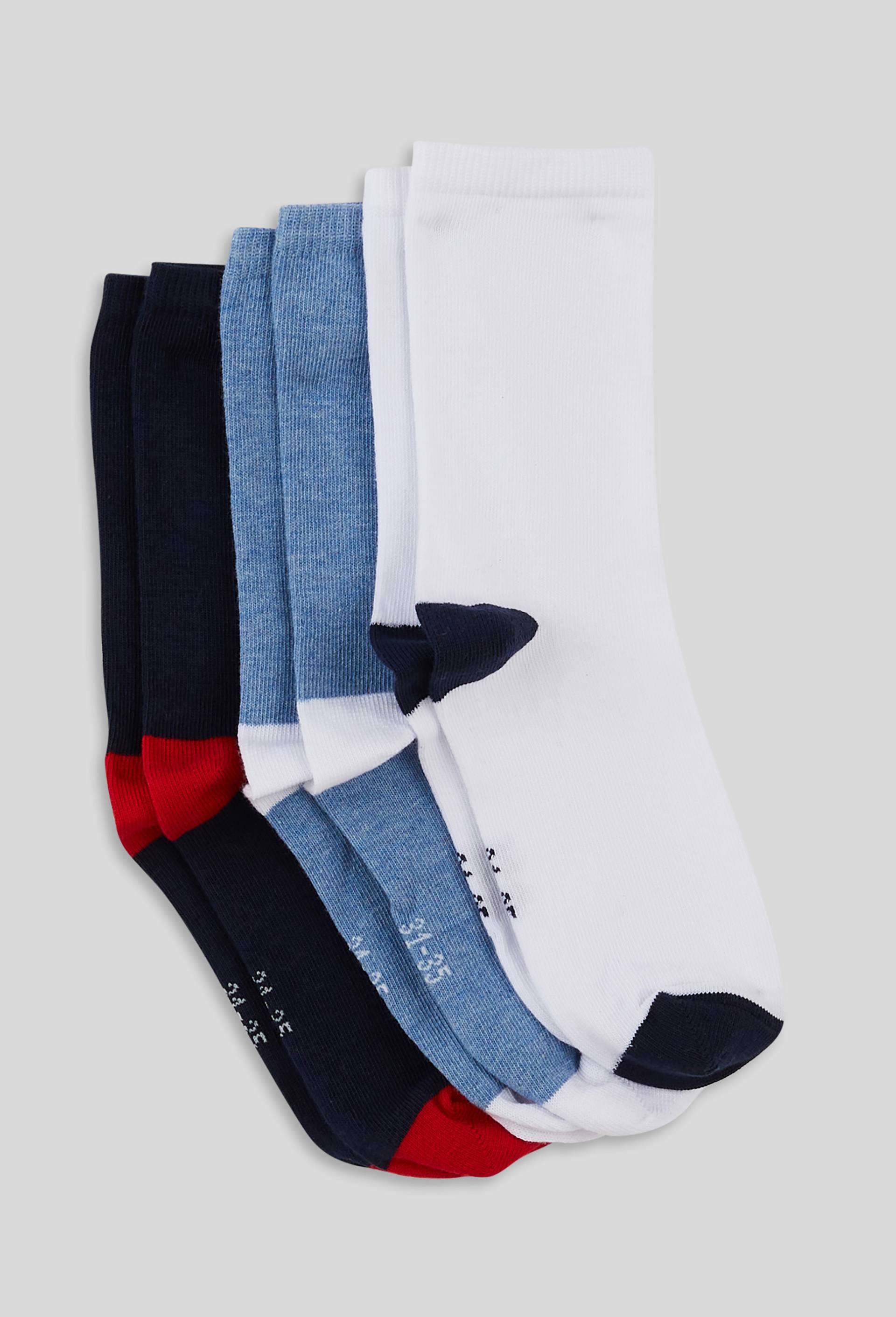 Lot de 3 paires de chaussettes bicolores contenant de coton BIO, Blanc, swatch image