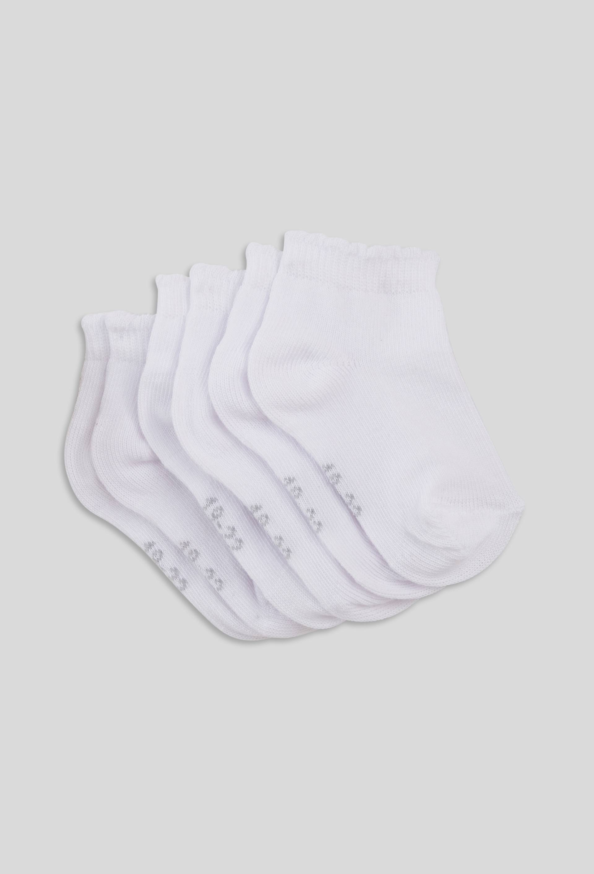 Lot de 3 paires de socquettes &agrave; bord cocotte contenant du coton BIO, Blanc, swatch image