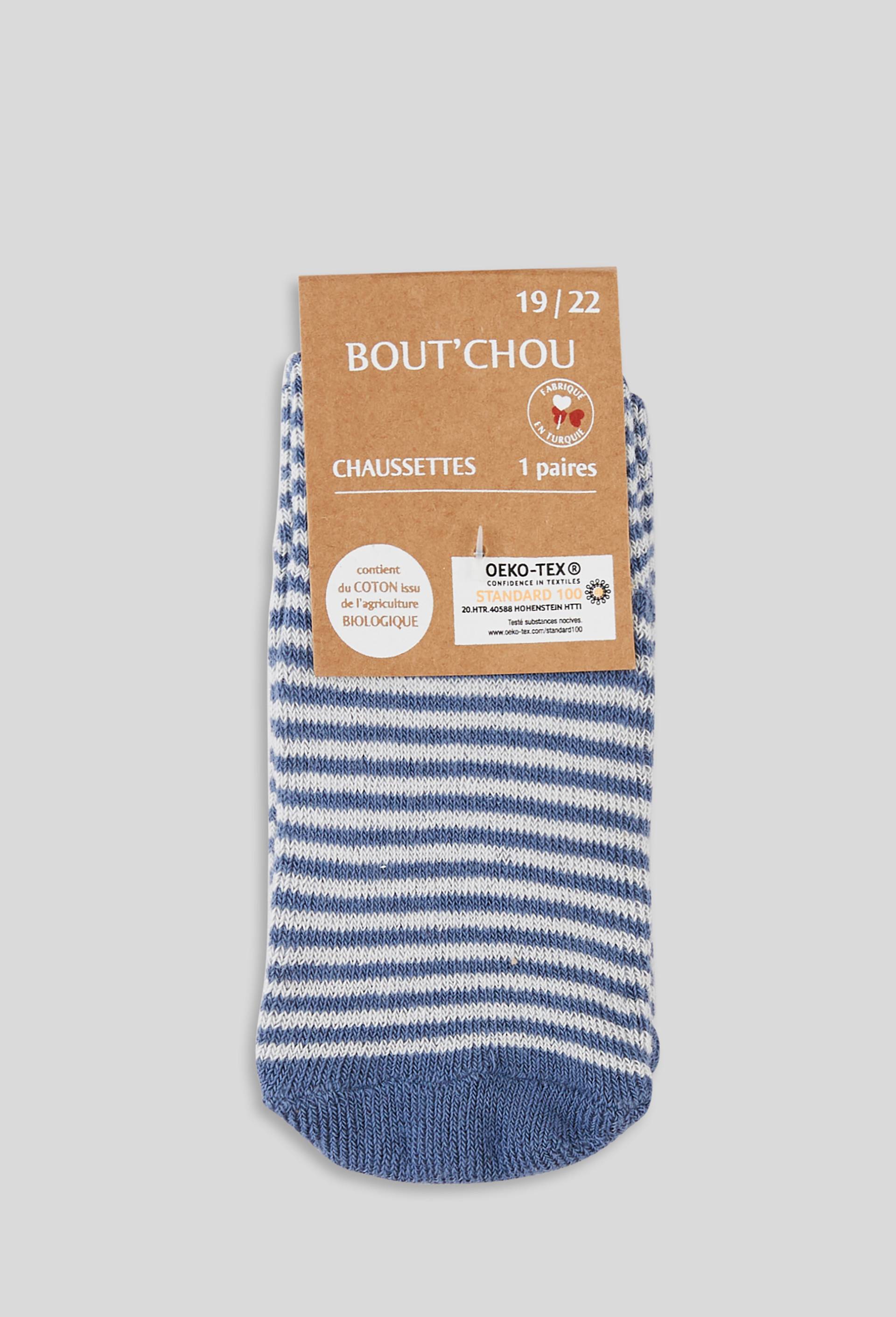 Paire de chaussettes antidérapantes contenant du coton BIO, certifié OEKO-TEX, Bleu, large image number 0.0