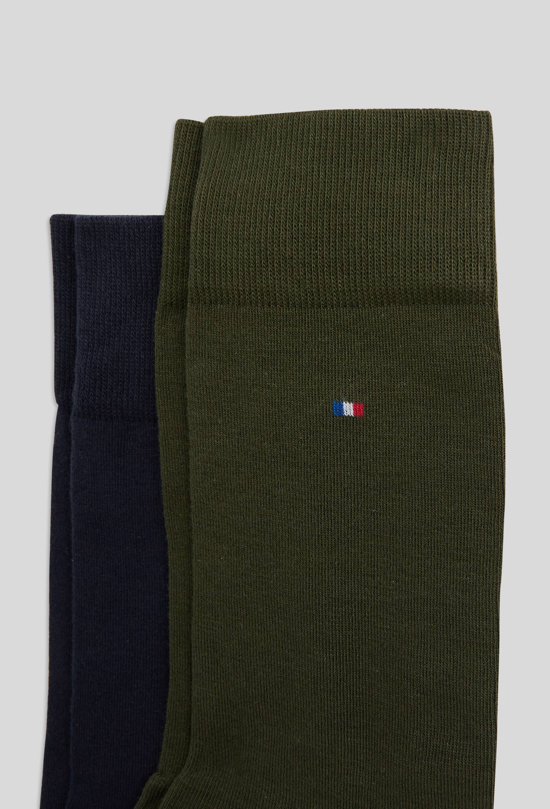 Lot de 2 paires de chaussettes en coton Fabrication Fran&ccedil;aise, Vert fonc&eacute;, large image number 1