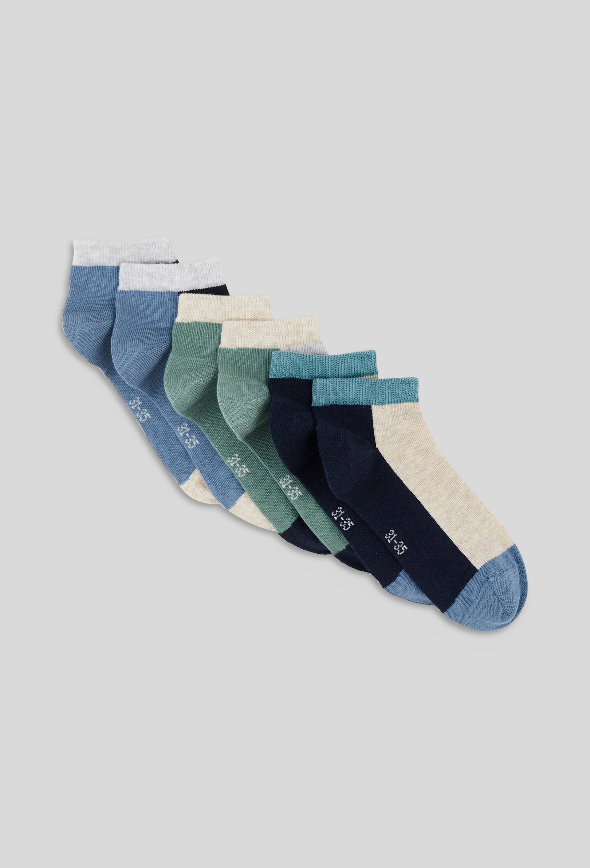 Lot de 3 paires de chaussettes tricolores contenant du coton BIO, Bleu, swatch image