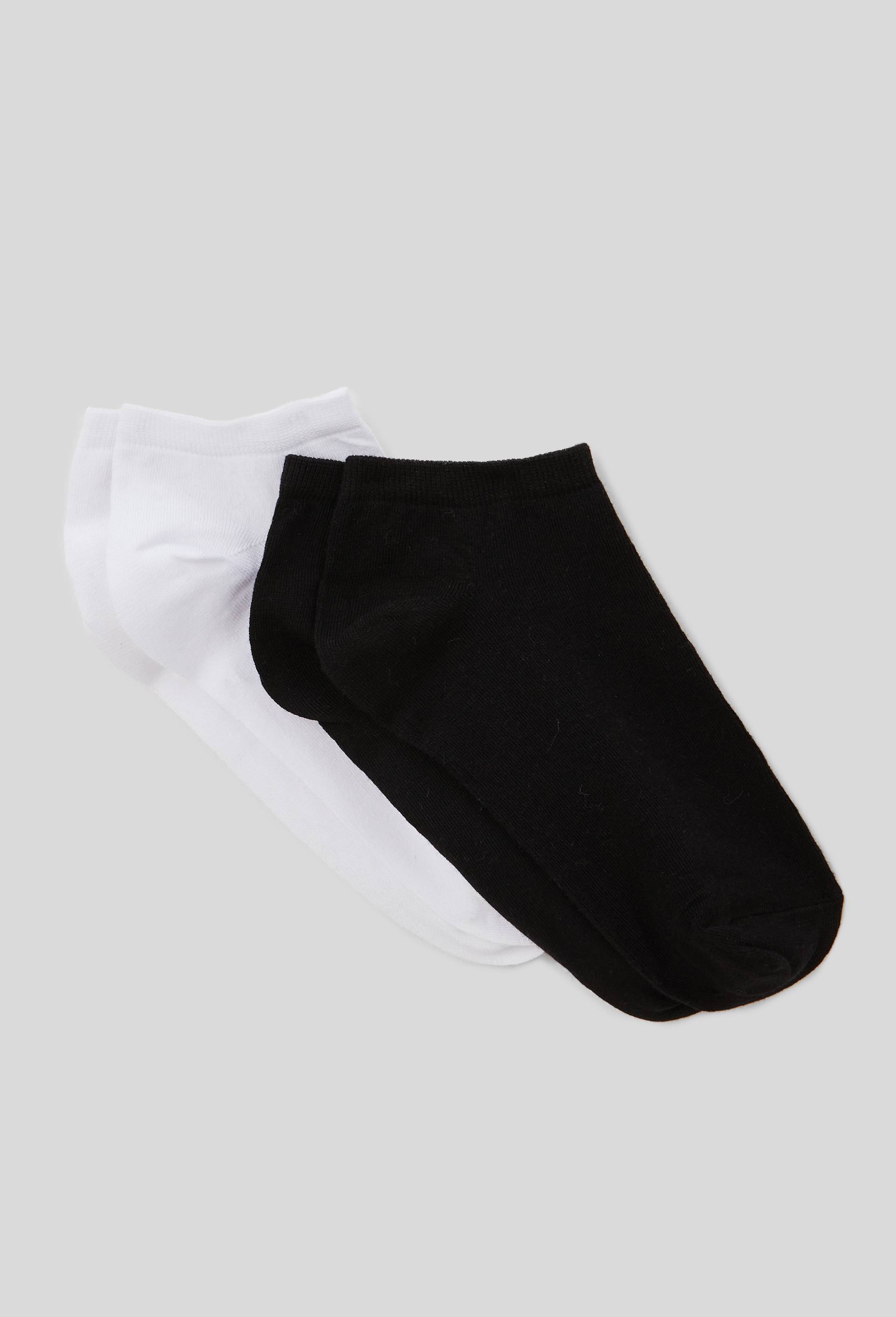 Lot de 2 paires de mini-socquettes en coton, Noir, large image number 0