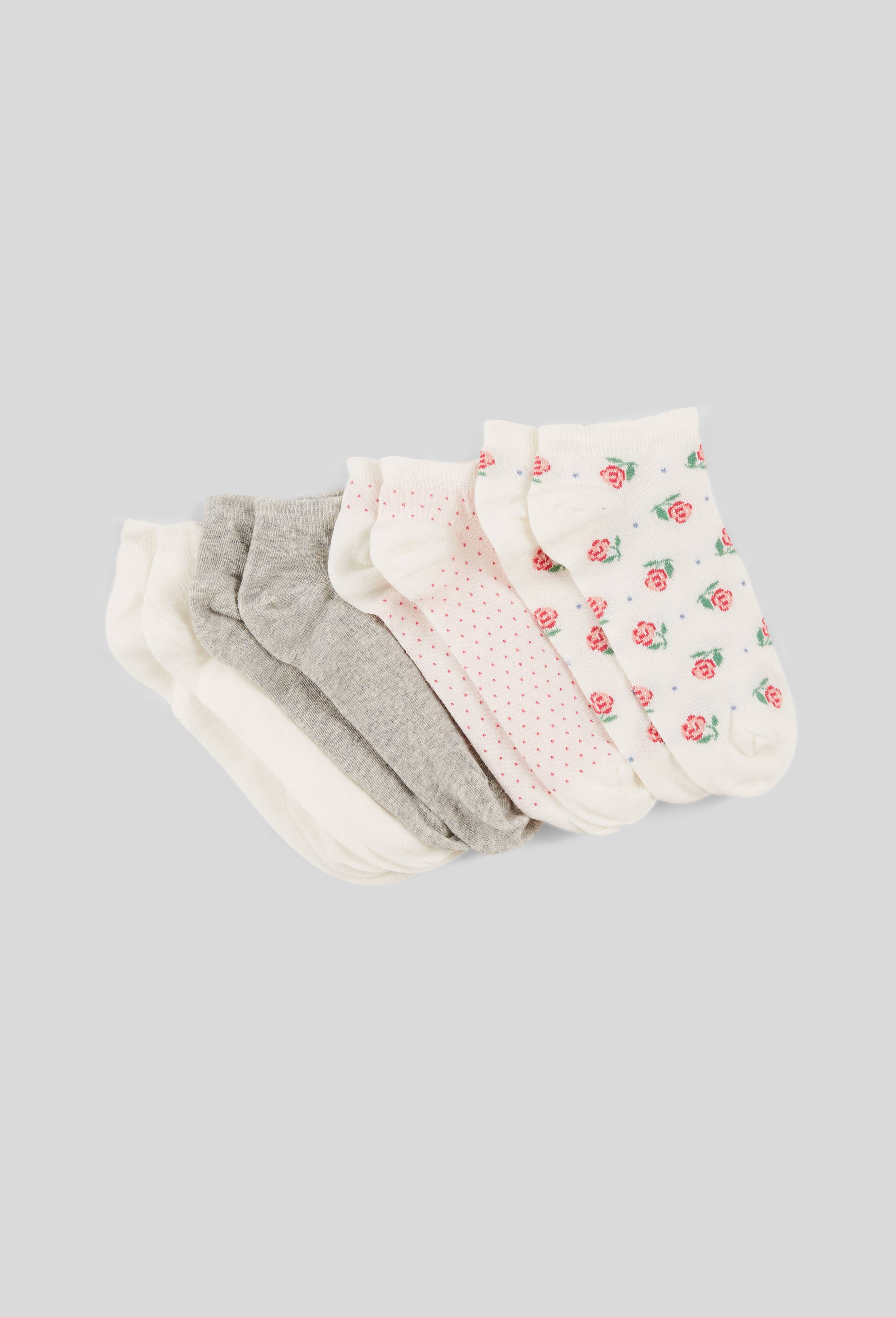 Lot de 4 paires de mini-socquettes fantaisie en coton - MONOPRIX FEMME - Modalova