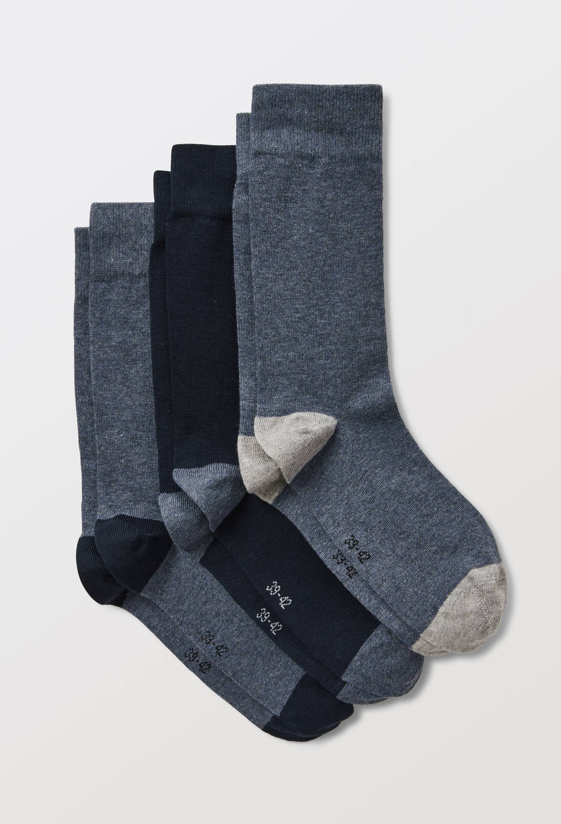 Lot de 3 paires de chaussettes fantaisie en coton, Bleu, large image number 0