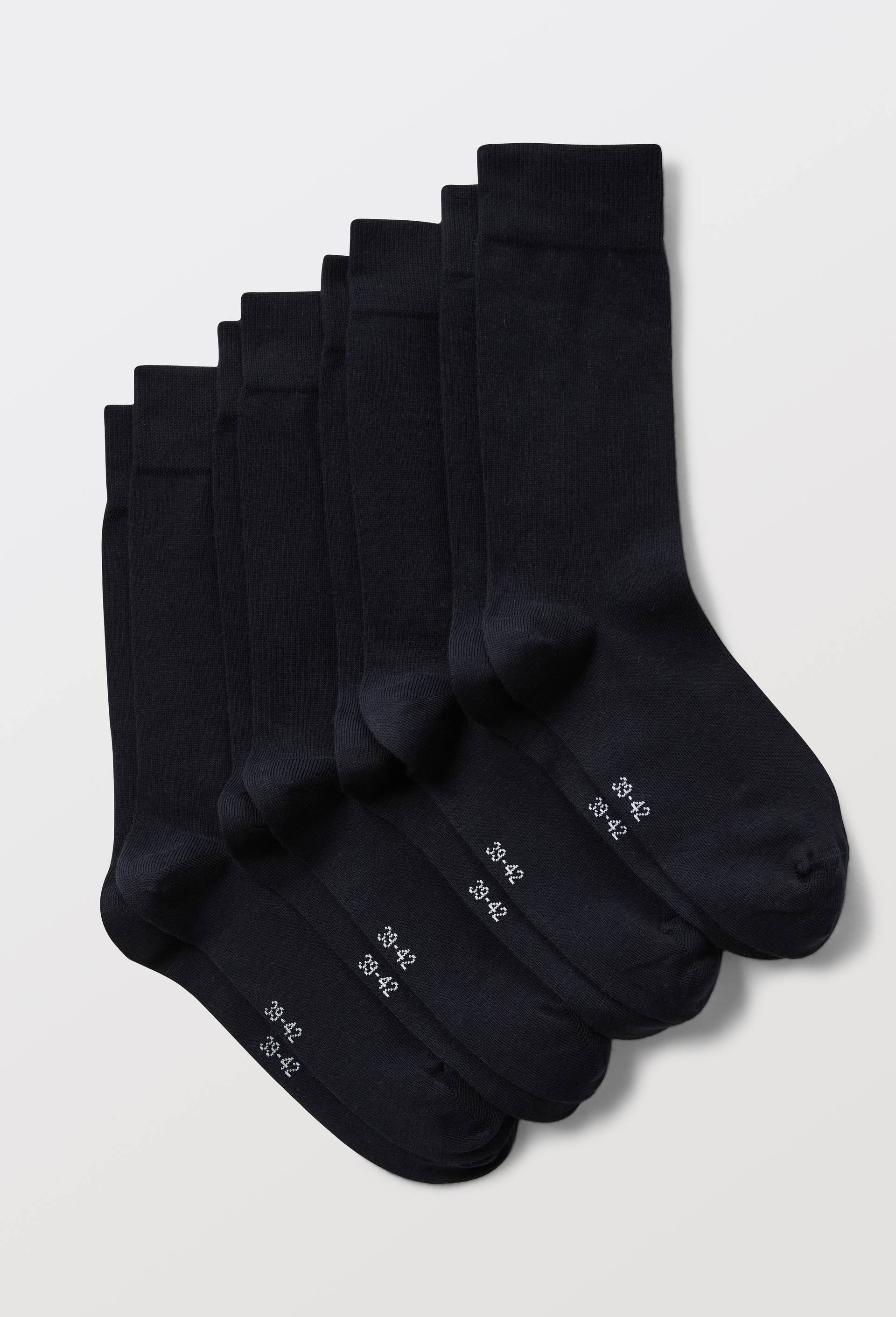 Lot de 4 paires de chaussettes en coton, Bleu fonc&eacute;, large image number 0.0