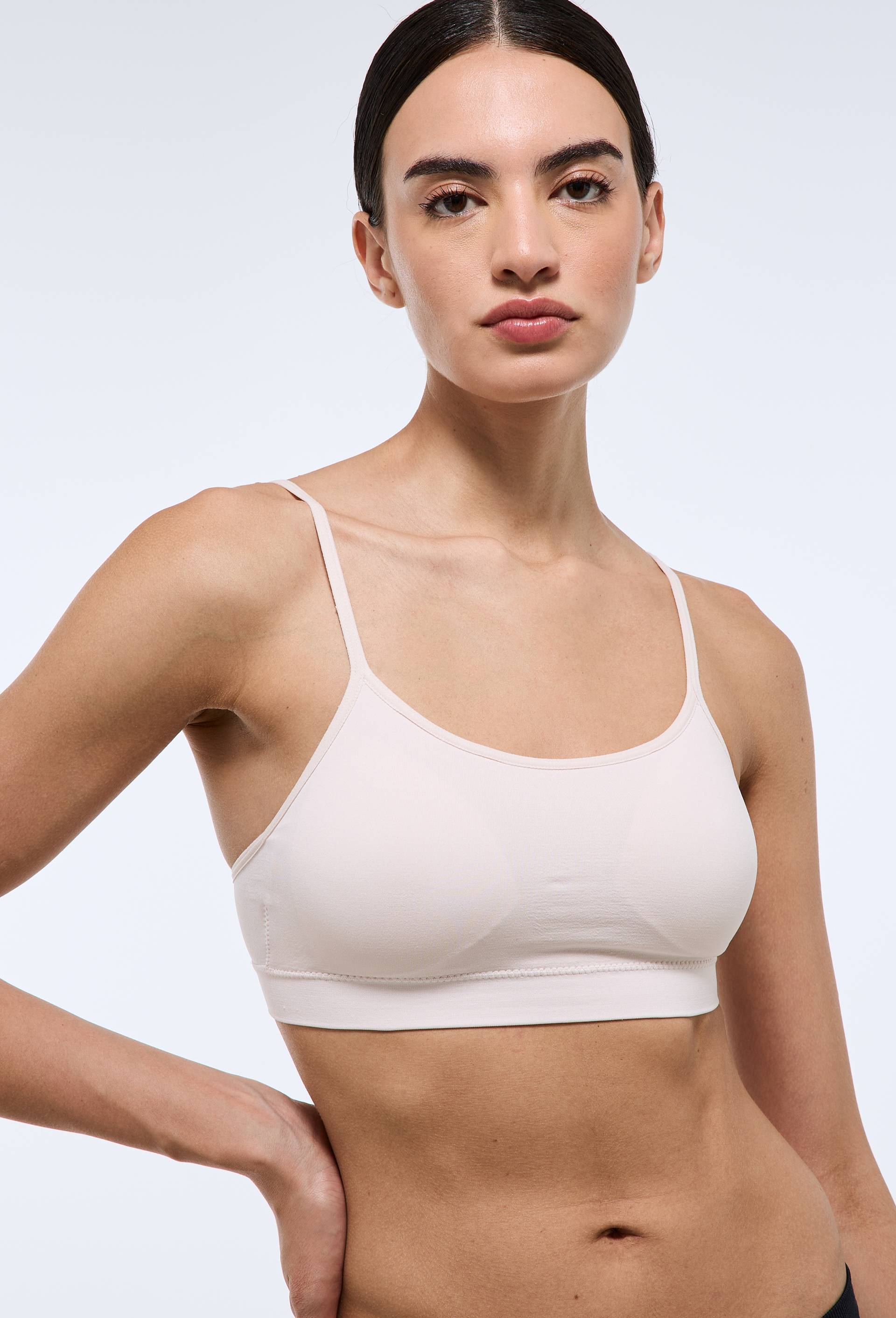 Brassi&egrave;re sans coutures avec coques amovibles et agrafage dos, Rose clair, large image number 0