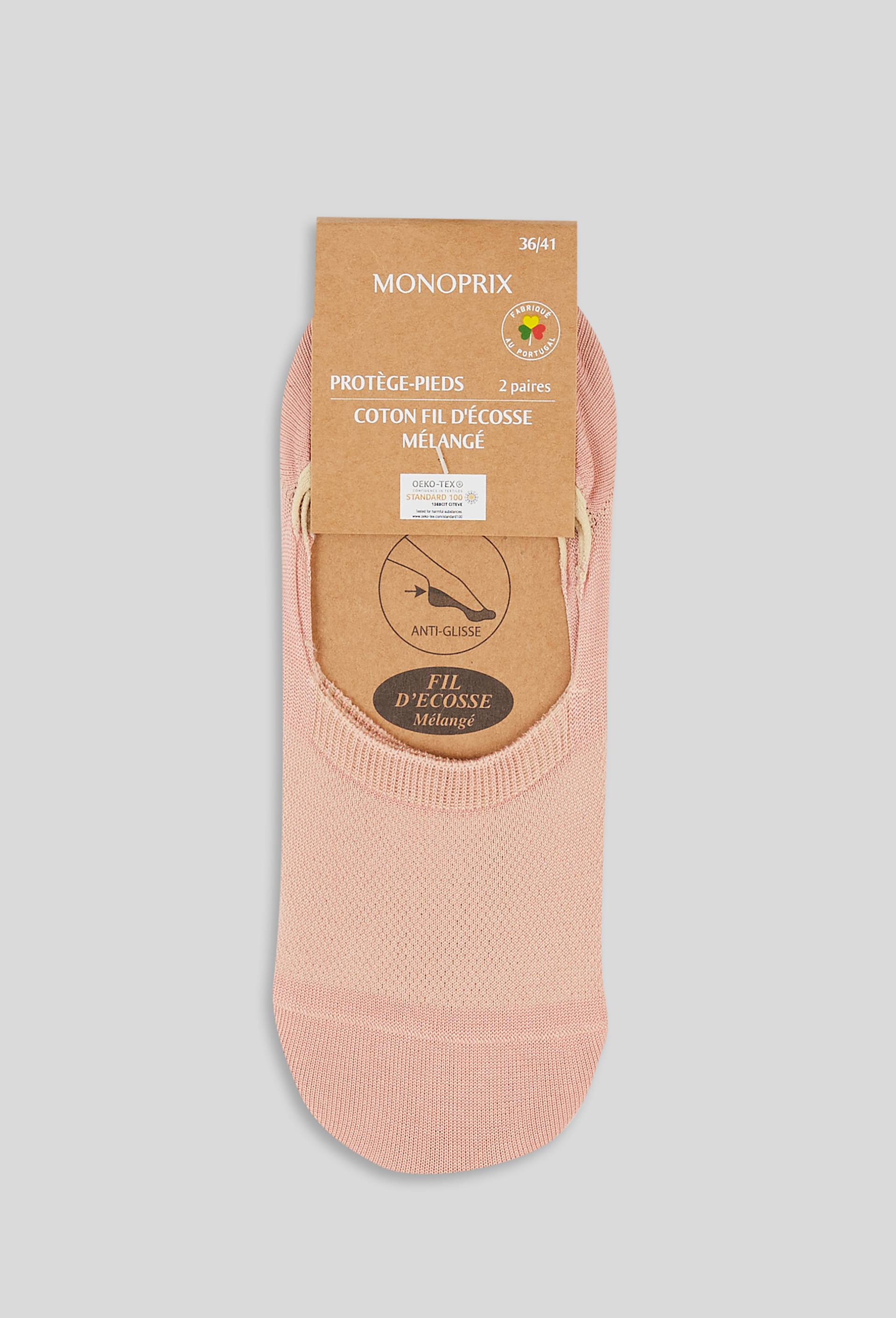 Lot de 2 paires de protège-pied en fil d'écosse, Rose, swatch image