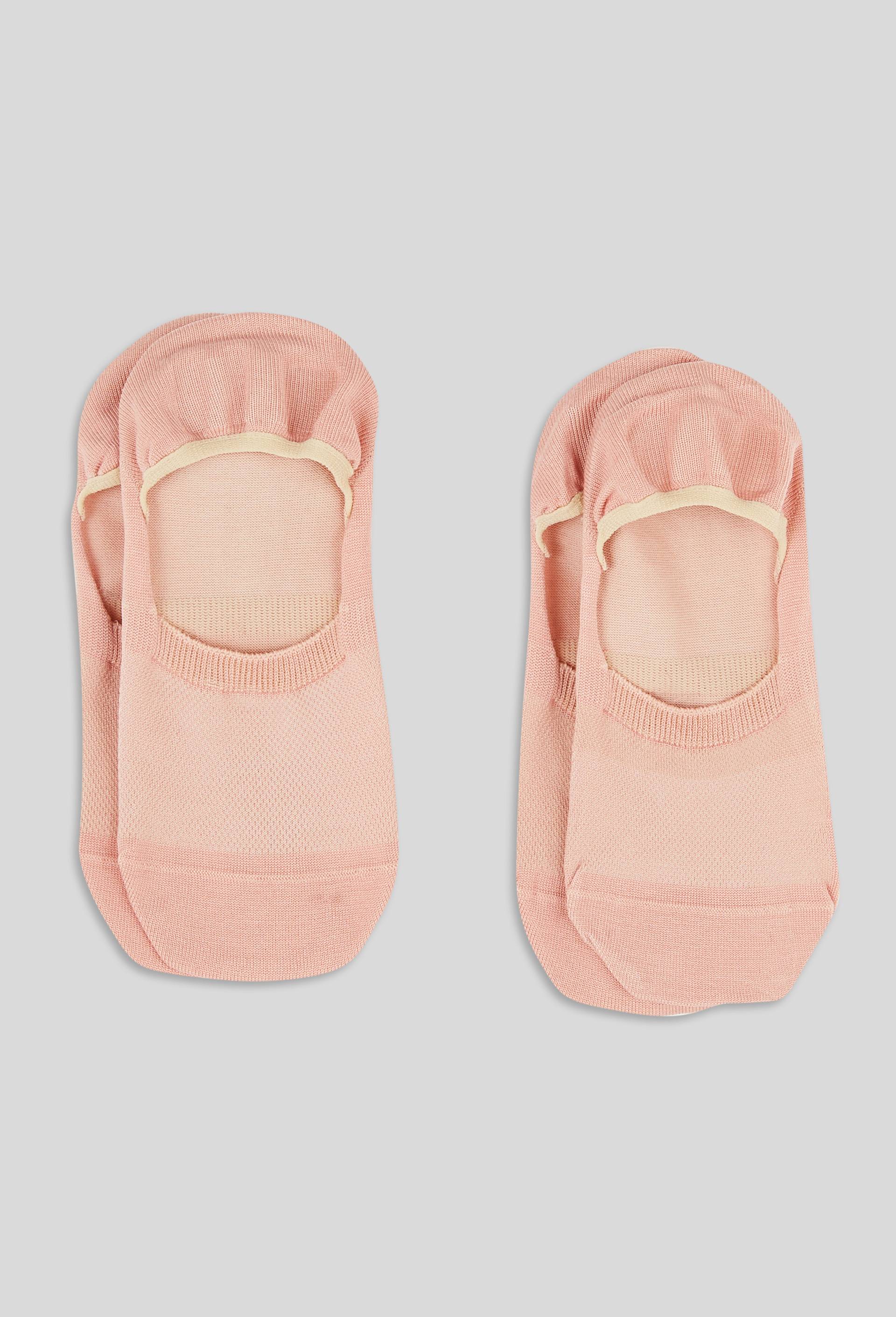Lot de 2 paires de protège-pied en fil d'écosse, Rose, large image number 1.0