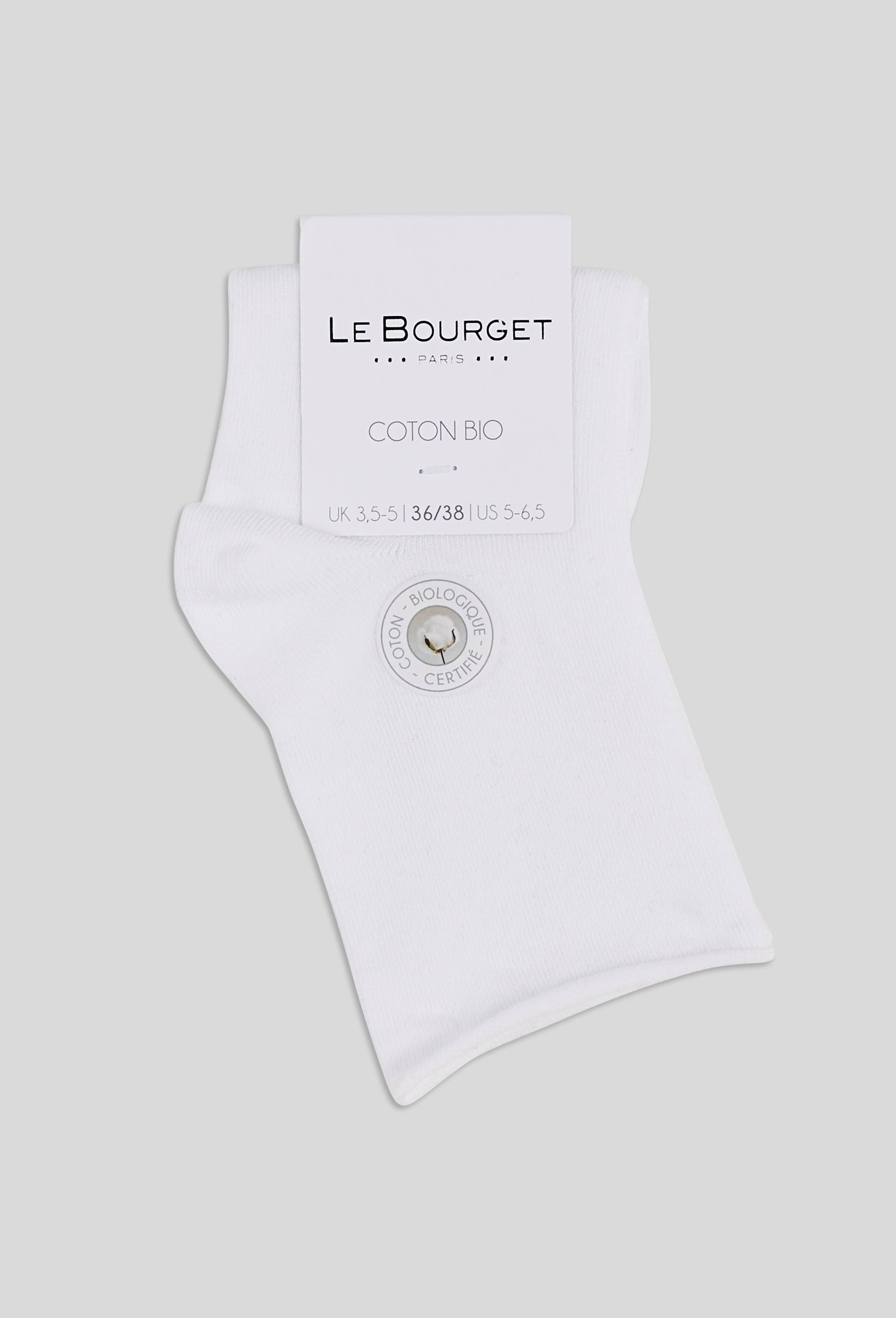 Paire de socquettes &agrave; bords roulott&eacute;s en coton Le Bourget, Blanc, swatch image