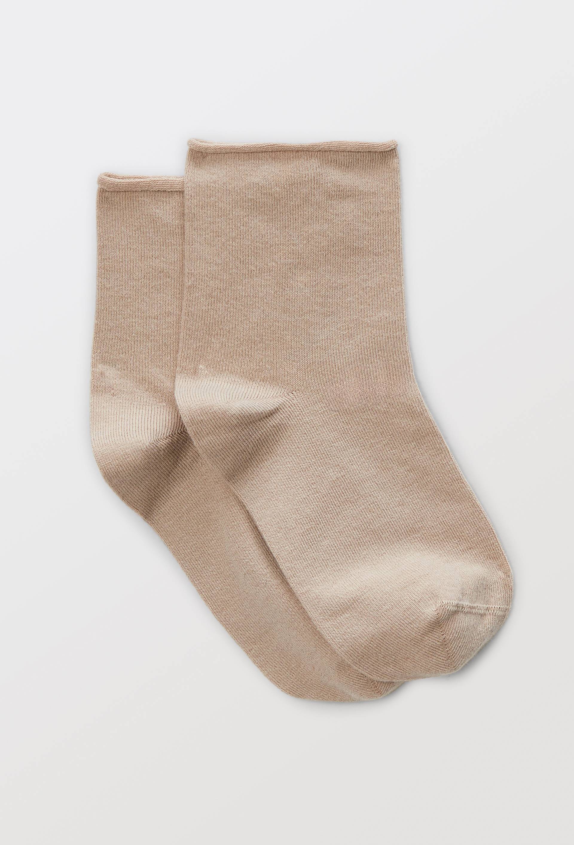 Paire de socquettes à bords roulottés en coton - LE BOURGET - Modalova