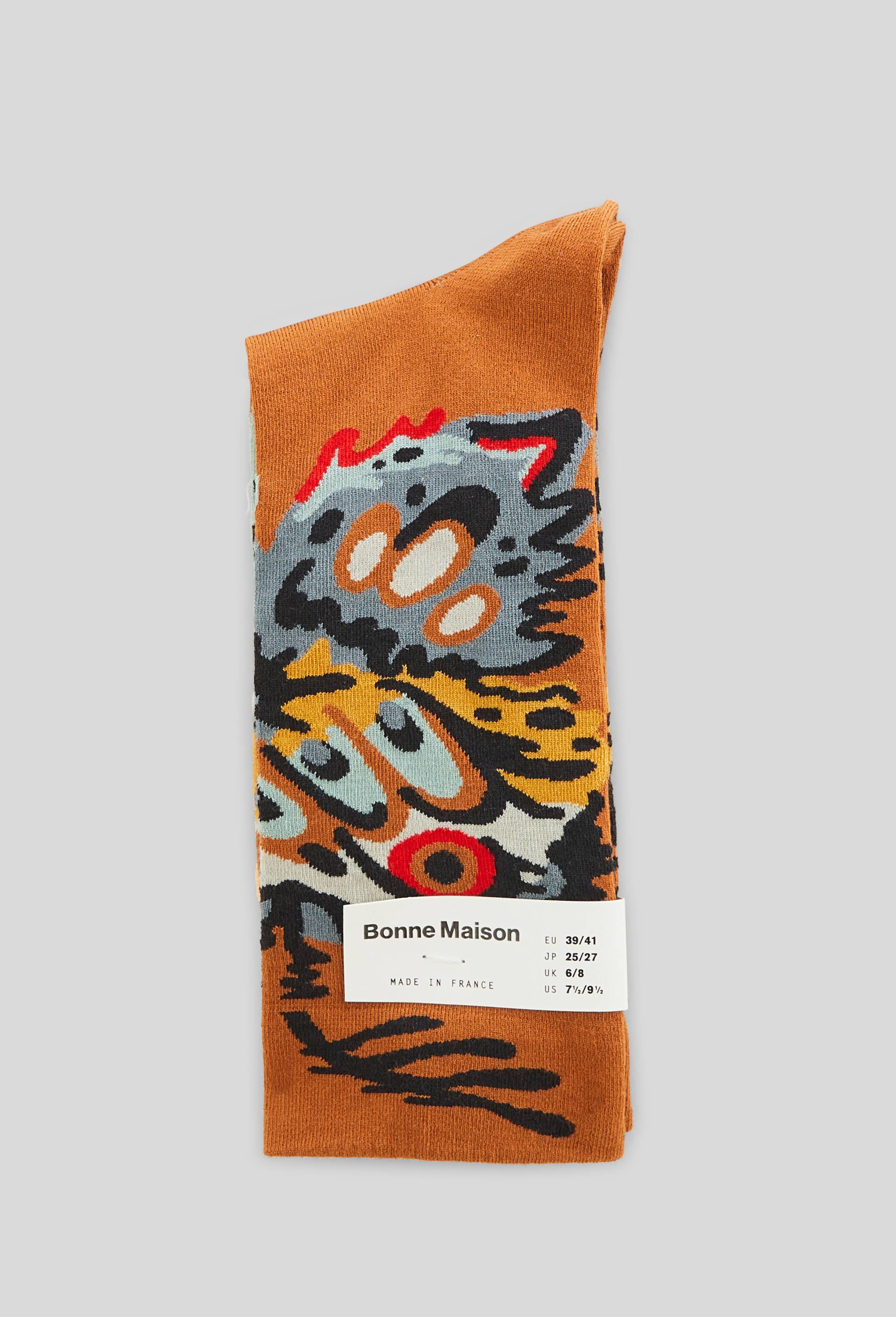 Chaussettes @ motif papillon, Marron, large image number 0