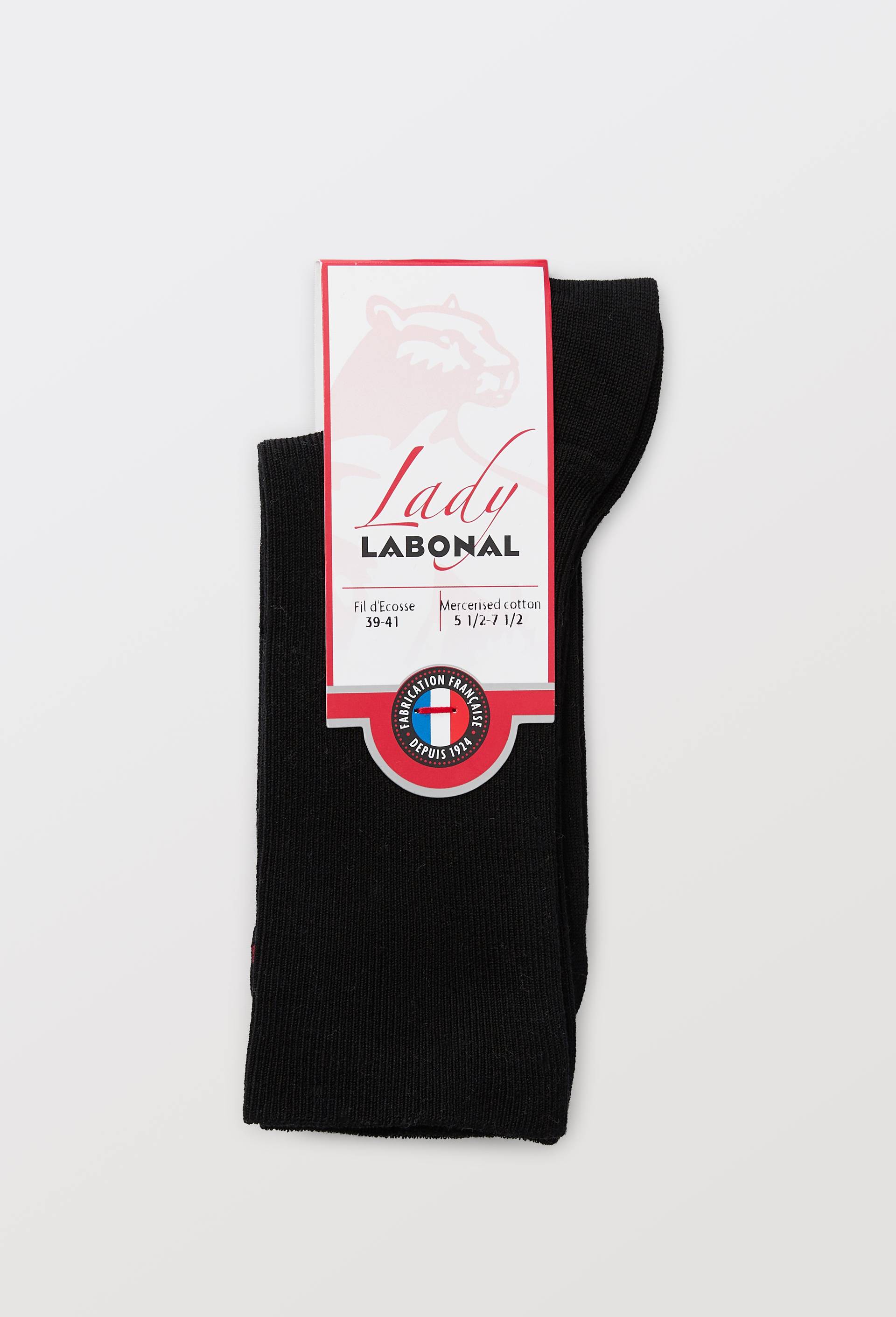 Paire de chaussettes en fil d'&eacute;cosse Labonal, Noir, large image number 2