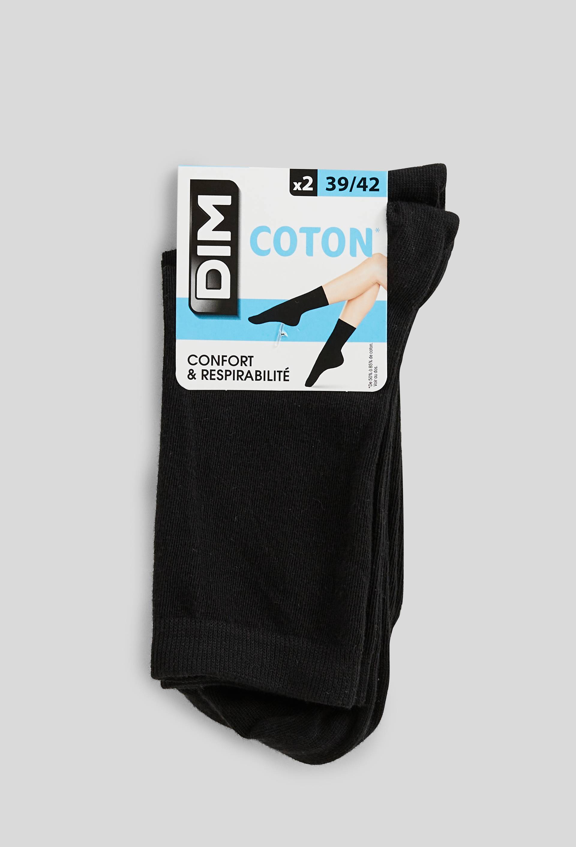 Lot de 2 paires de chaussettes en coton Sport Bleufor&ecirc;t, Blanc, large image number 0