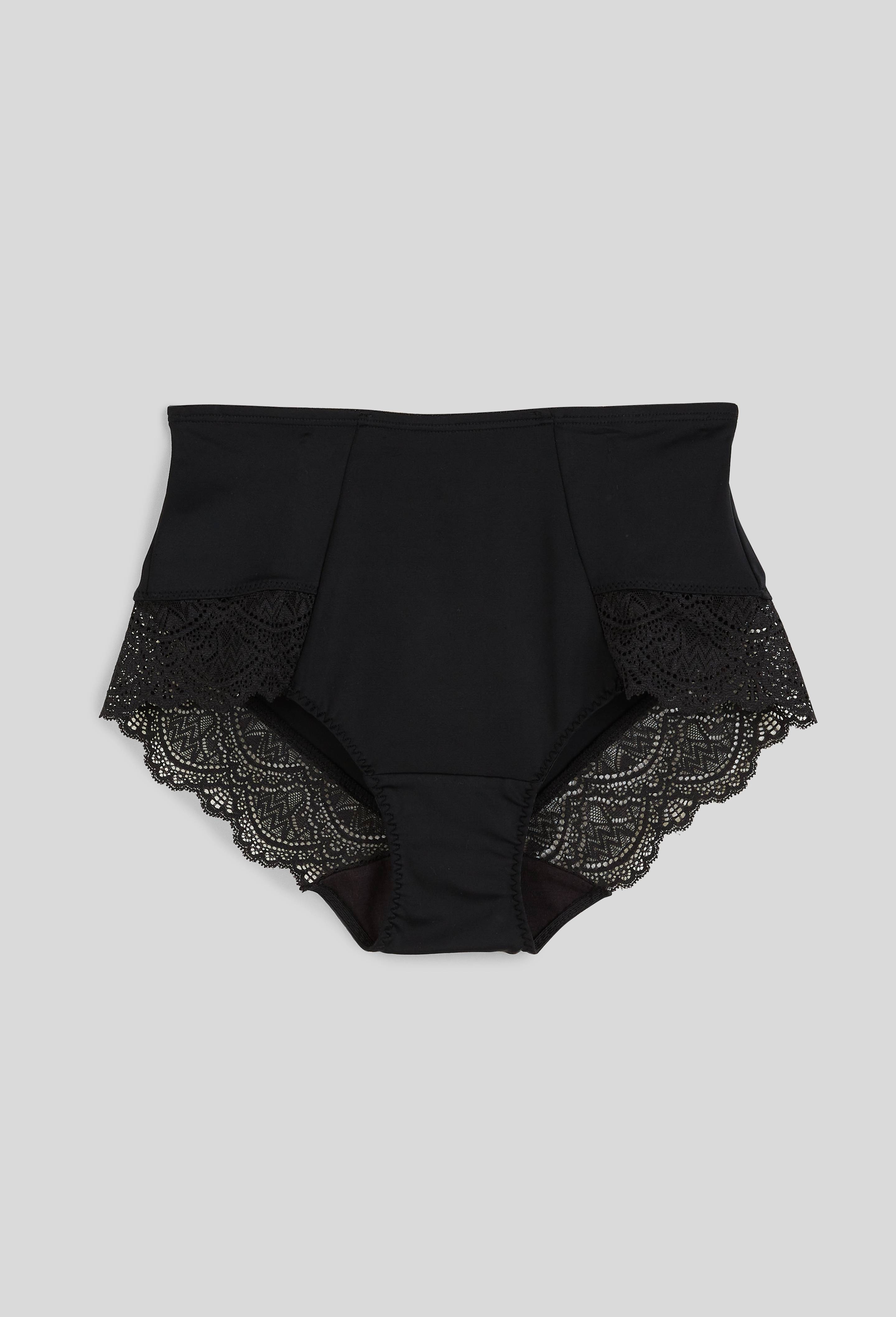 Culotte ventre plat en dentelle DIM, Noir, large image number 1.0