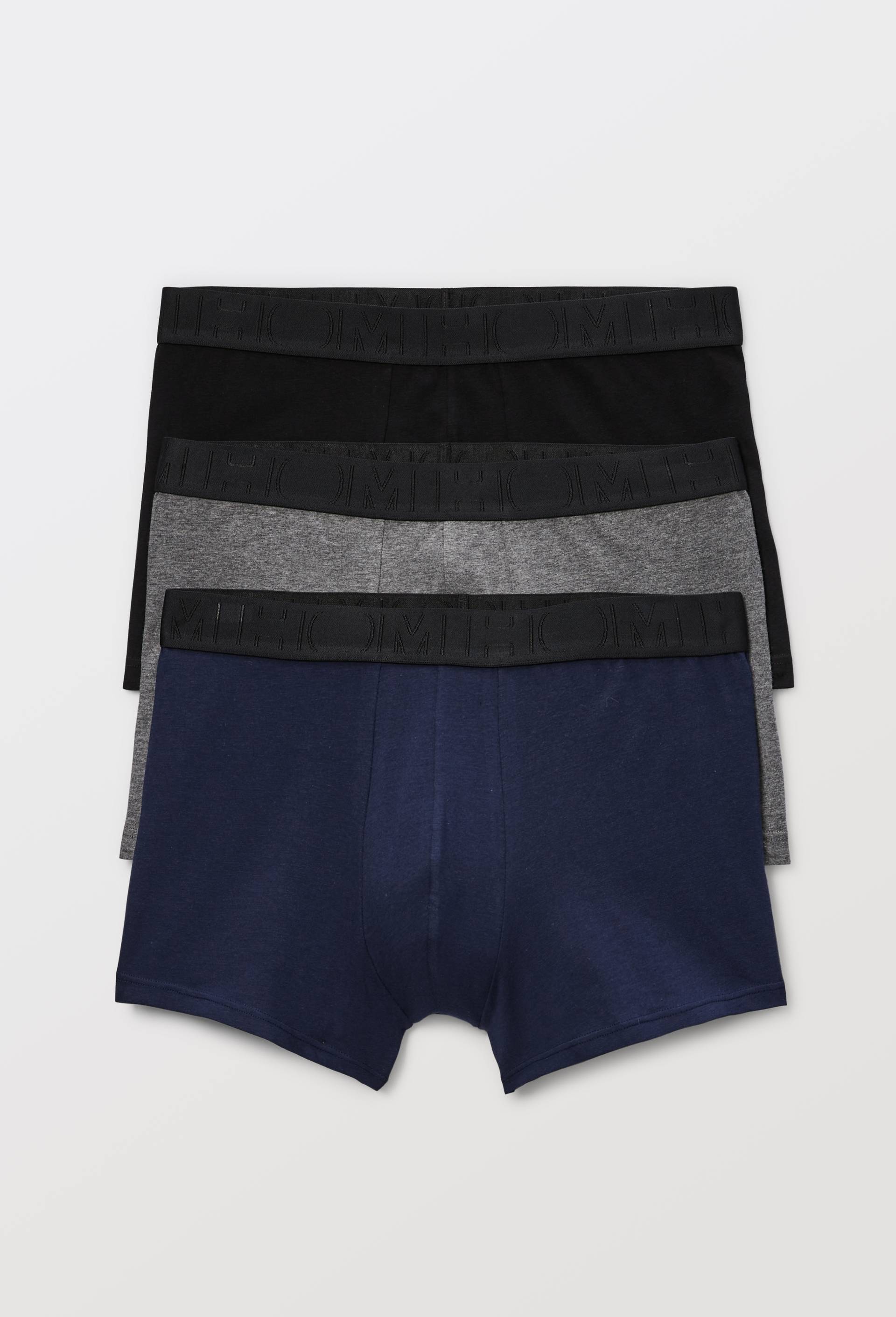 Lot de 3 boxers en coton HOM, certifi&eacute; OEKO-TEX, Bleu fonc&eacute;, swatch image
