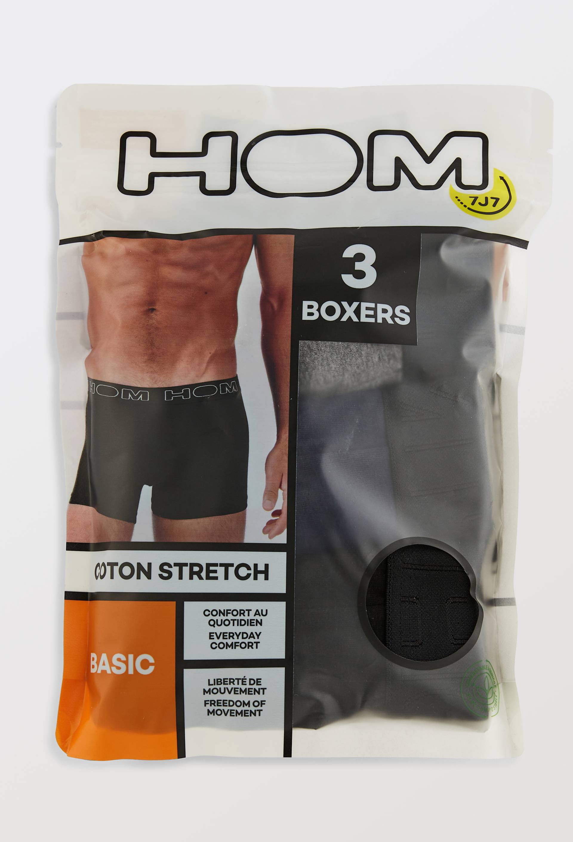Lot de 3 boxers en coton HOM, certifi&eacute; OEKO-TEX, Bleu fonc&eacute;, large image number 2