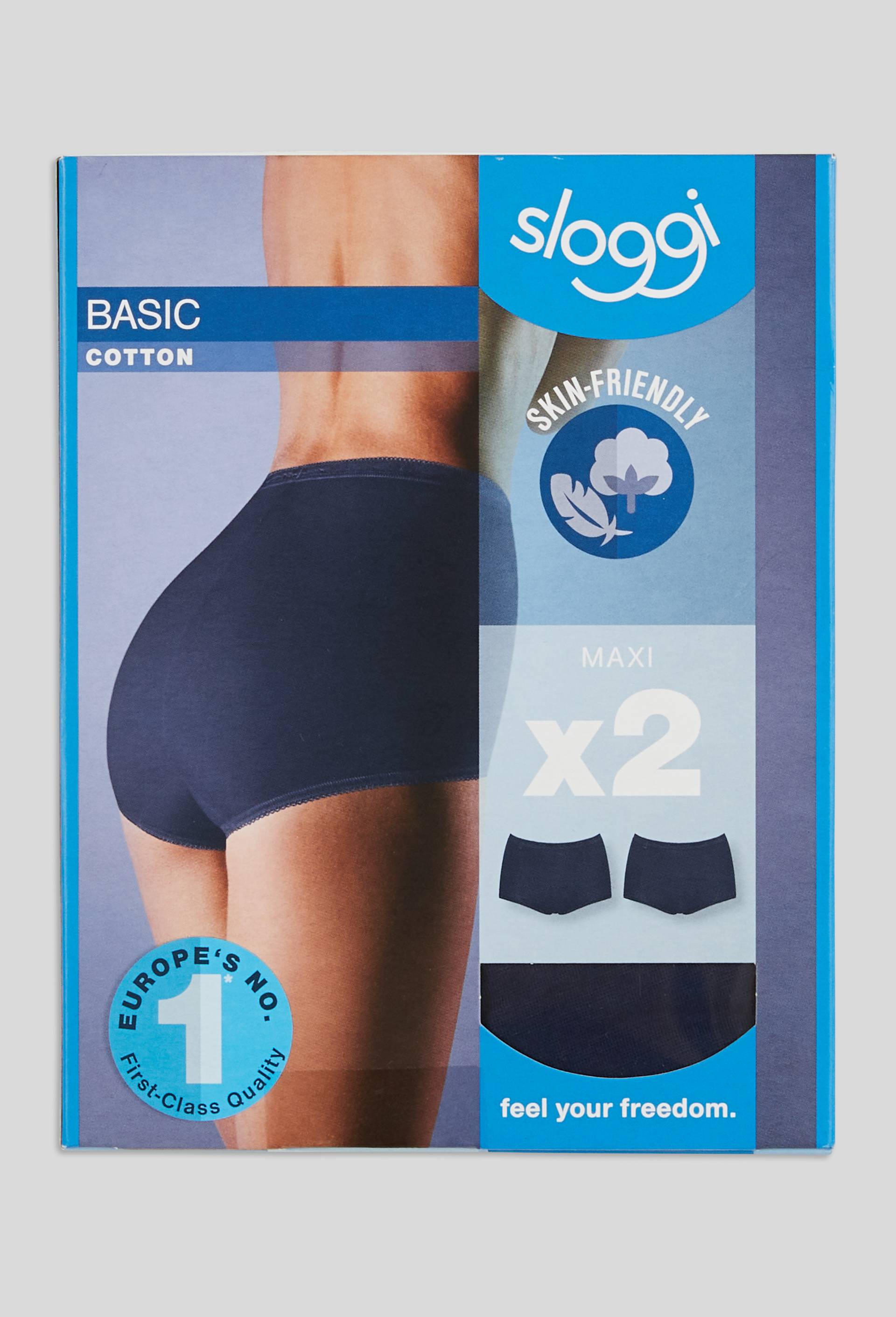 Lot de 2 culottes maxi en coton Sloggi, Bleu fonc&eacute;, large image number 0