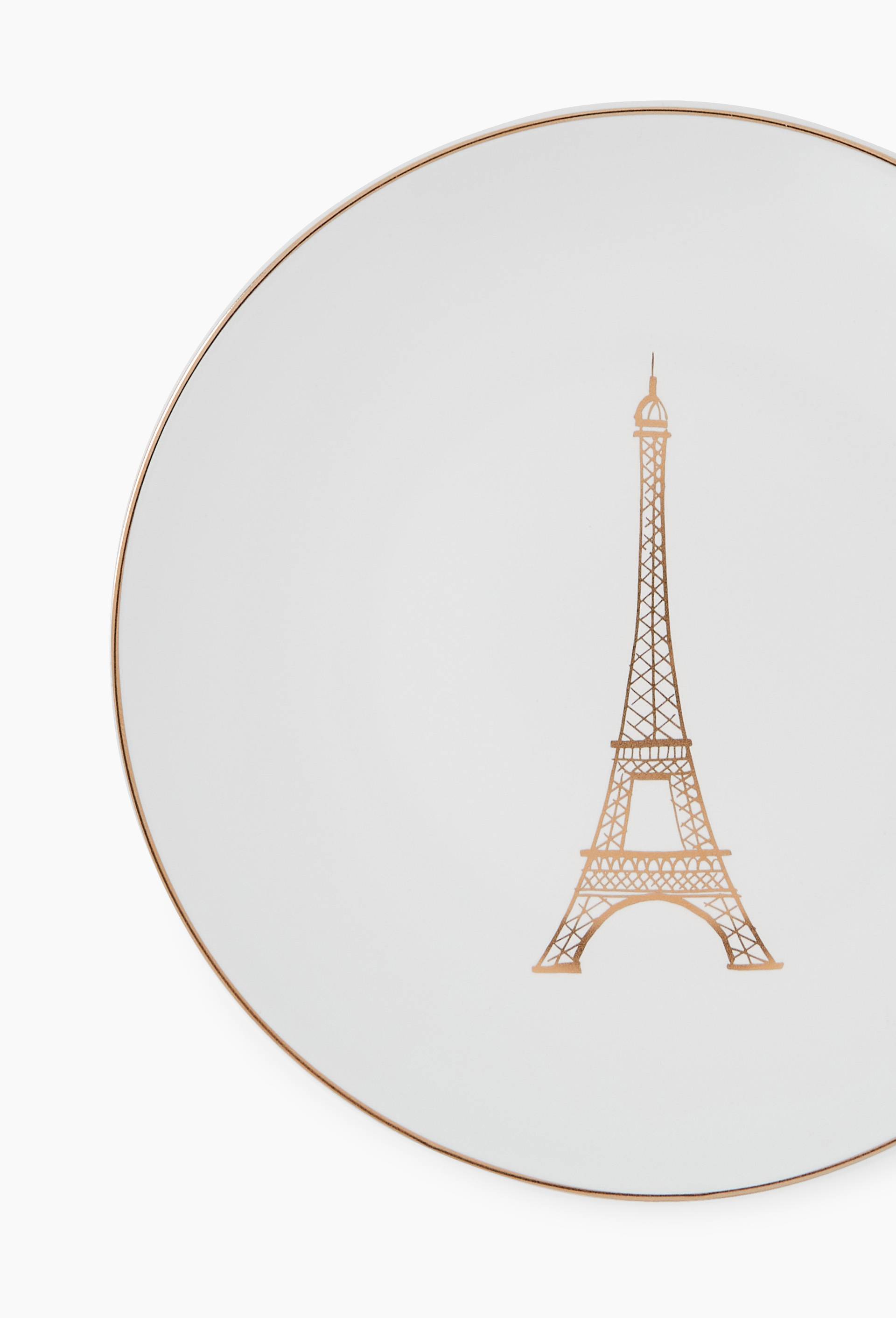 Assiette &agrave; pain imprim&eacute; tour Eiffel, en porcelaine, 14*14*2cm, , large image number 1.0