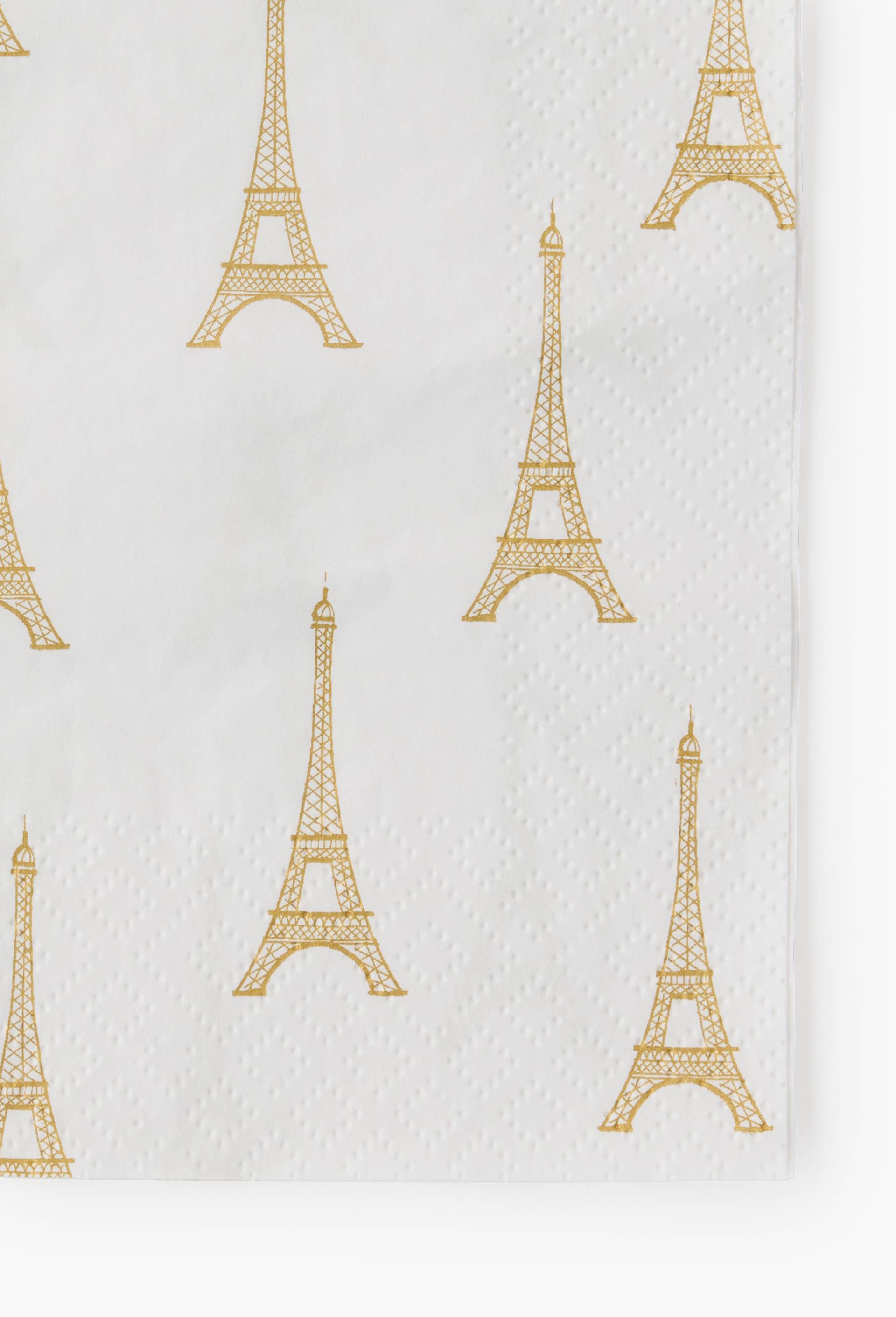20 serviettes &agrave; jeter motif tour Eiffel, en papier, 33*33 cm, , large image number 1