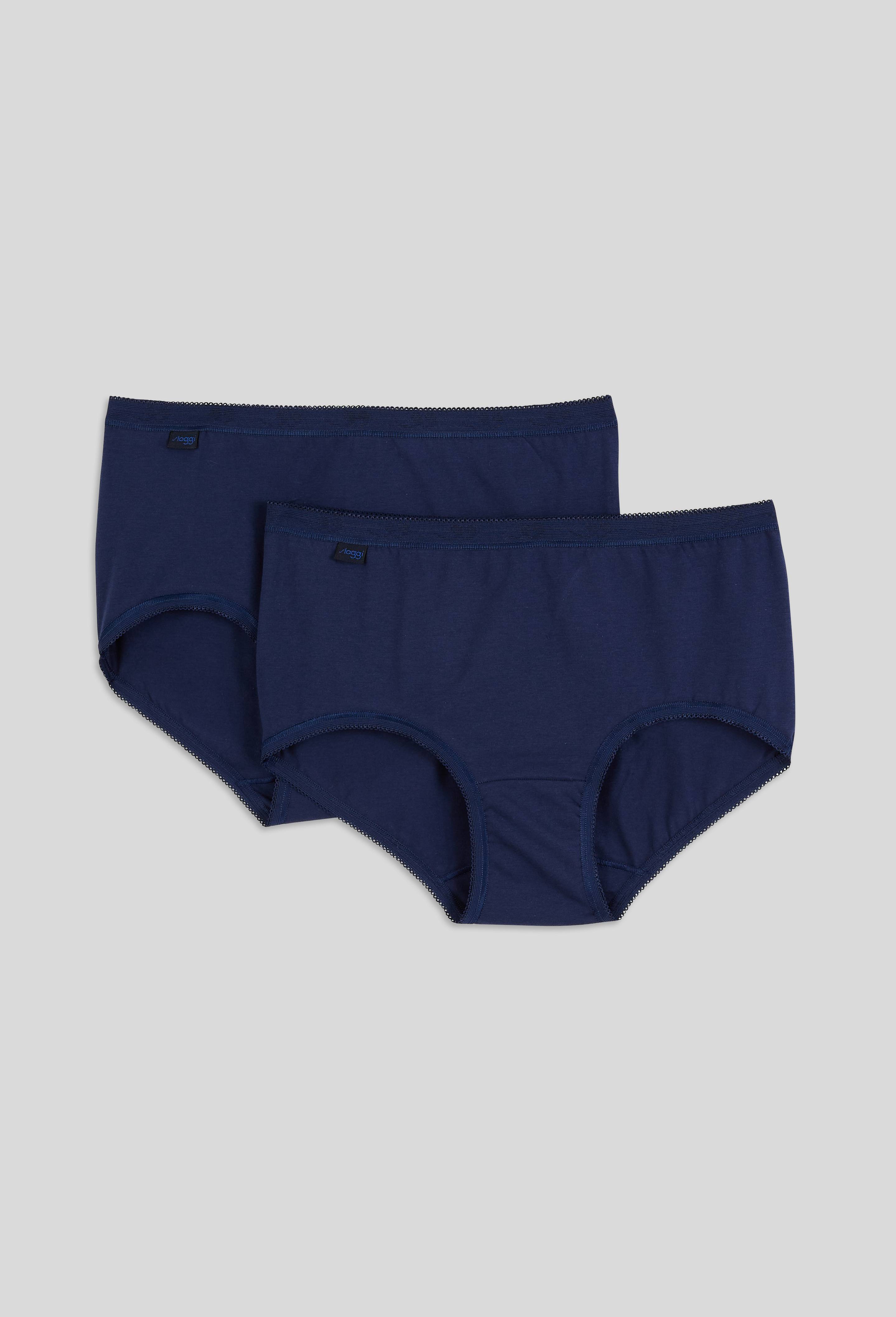 Lot de 2 culottes midi en coton Sloggi, Bleu fonc&eacute;, large image number 1.0