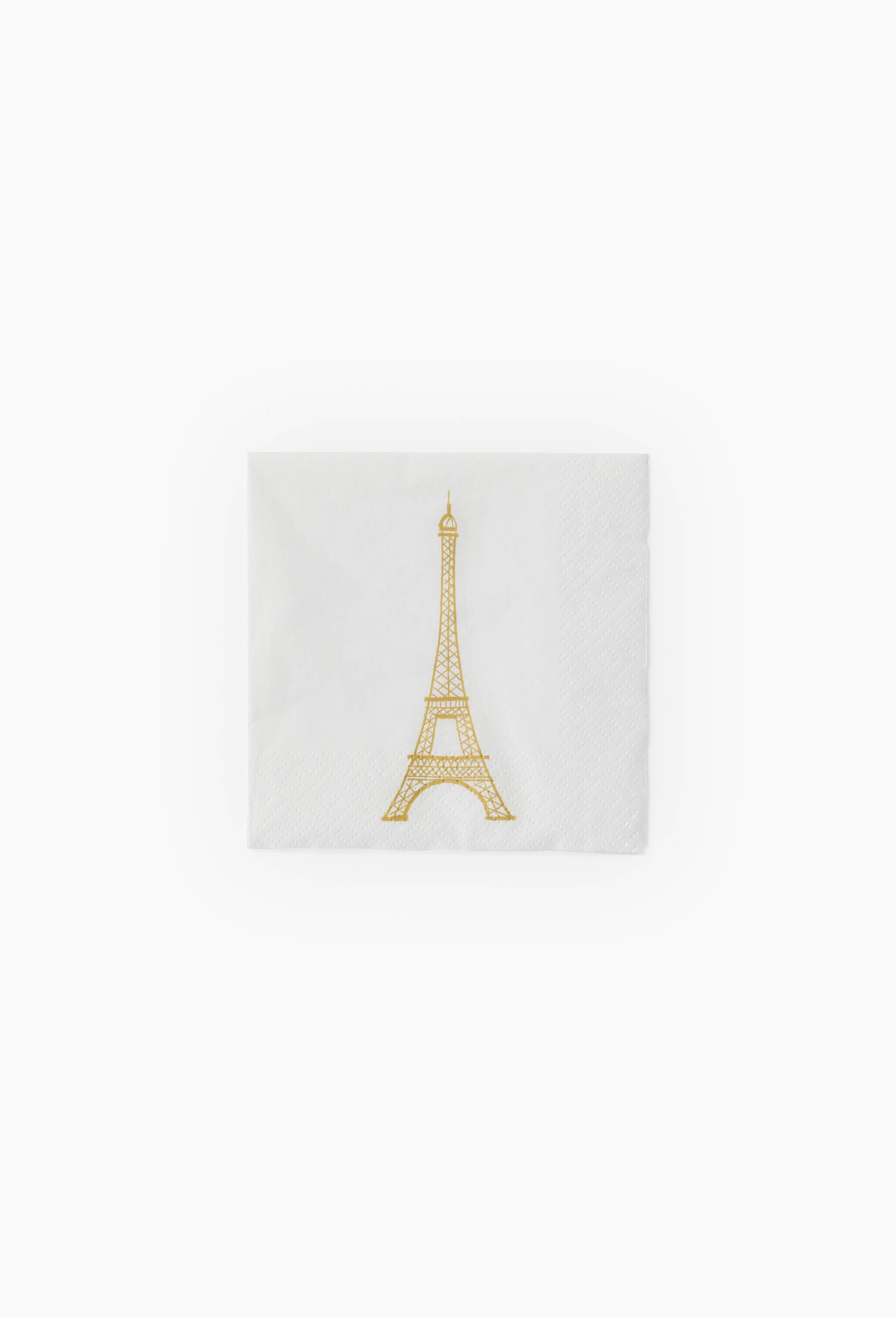 20 serviettes &agrave; jeter, tour Eiffel plac&eacute;, en papier, 25*25cm,, , large image number 0