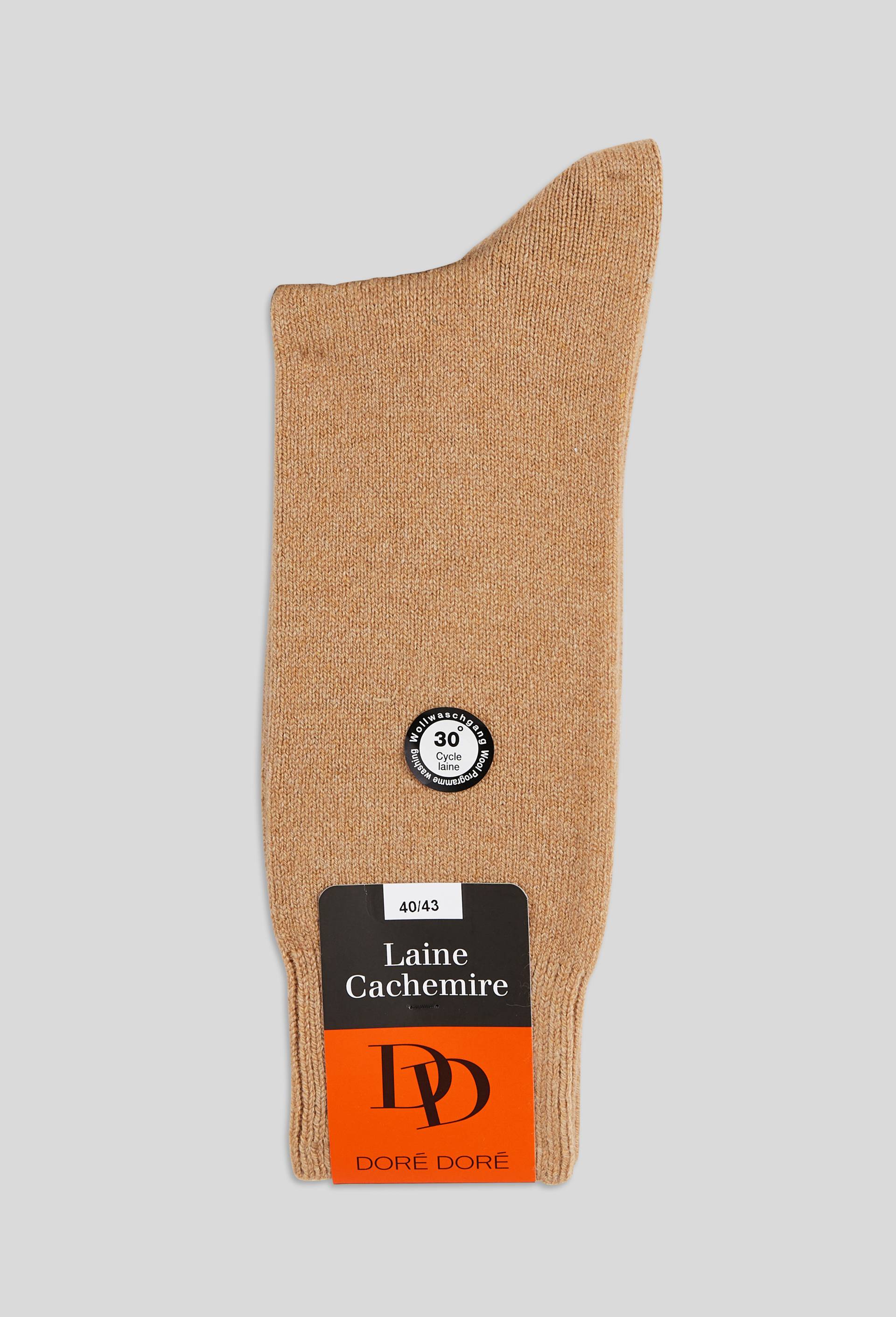 Paire de chaussettes en laine contenant du cachemire Dor&eacute; Dor&eacute;, Brun clair, large image number 0